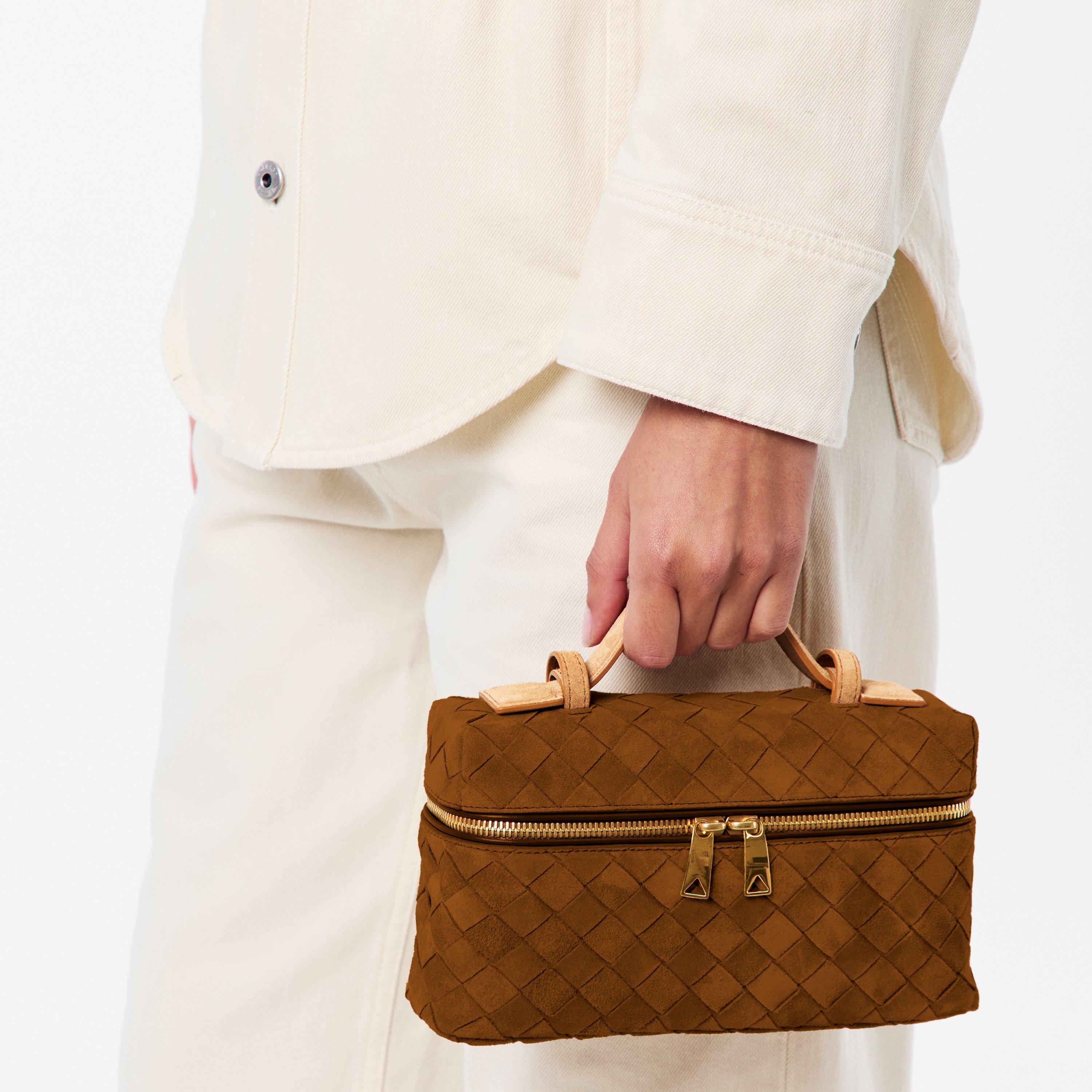 Amber - Bottega Veneta - Women's Suede Top Handle Bag - 3