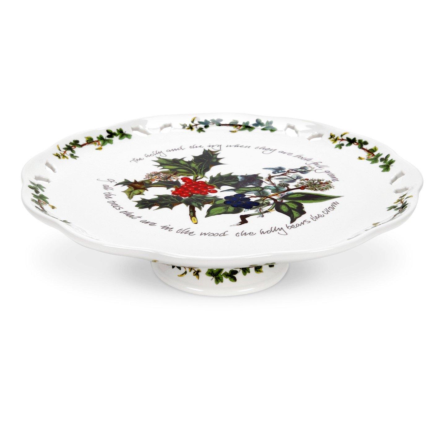 Green - Portmeirion Holly and Ivy - The Holly and the Ivy Cake Plate - 1