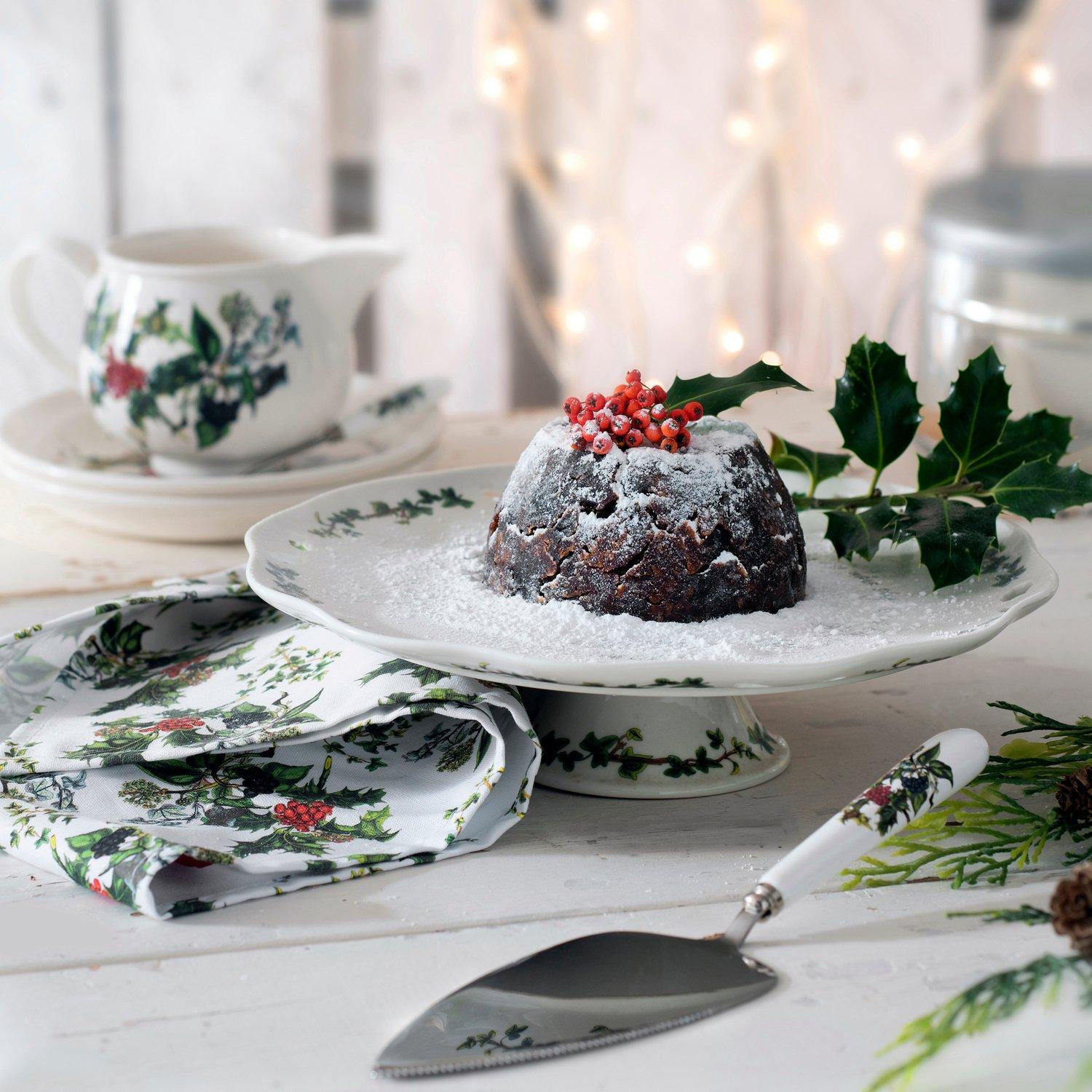 Green - Portmeirion Holly and Ivy - The Holly and the Ivy Cake Plate - 4