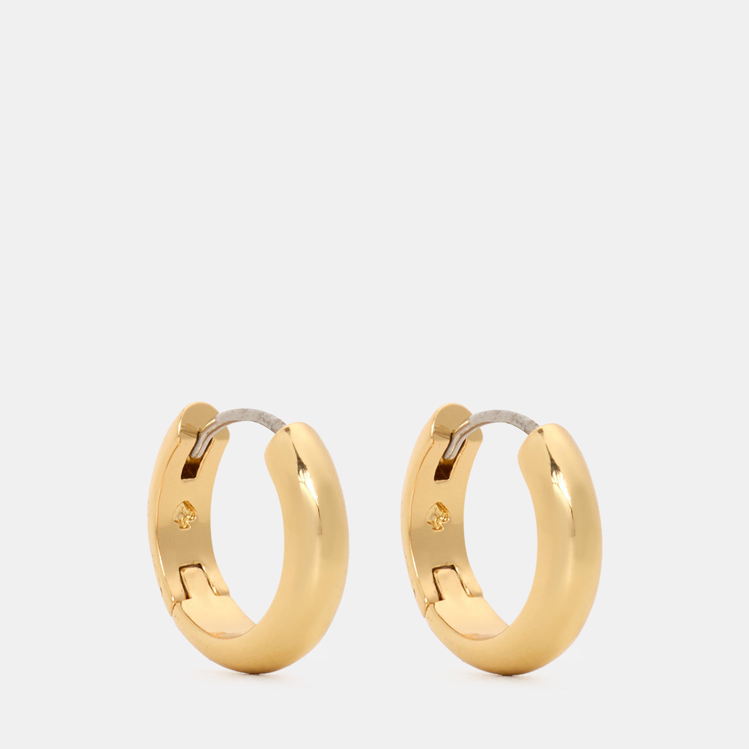 gold - Kate Spade - Women's Brilliant Huggie Earrings - 1