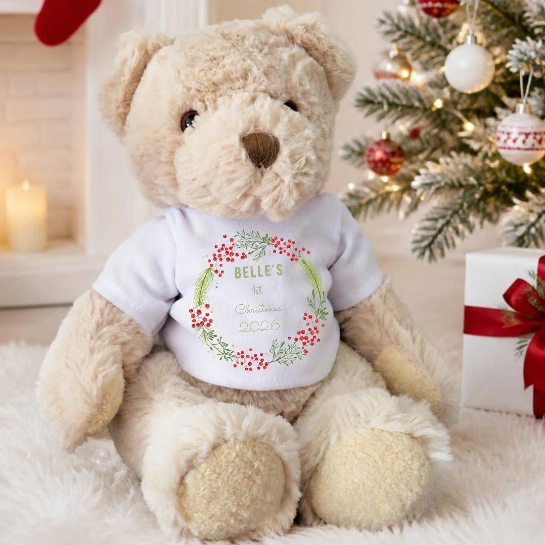 Aye Do Gifts Teddy Bear My 1st Christmas Berry T-Shirt 7766-TDY