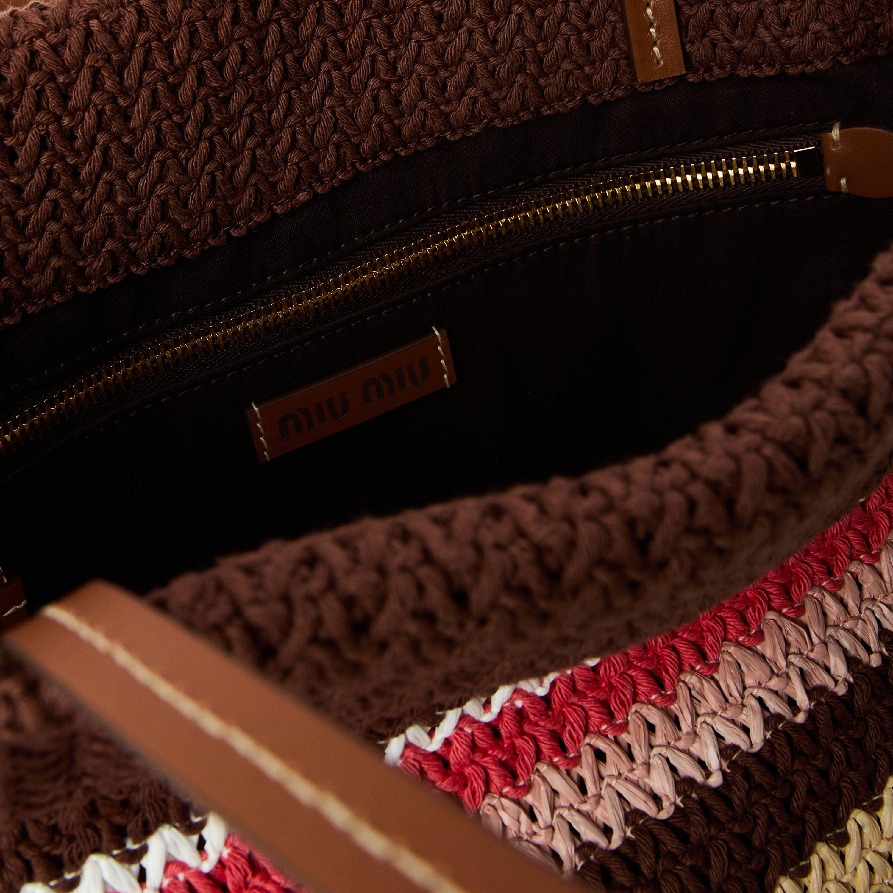 Tabacco/Fragolo - Miu Miu - Women's Straw Bag - 4