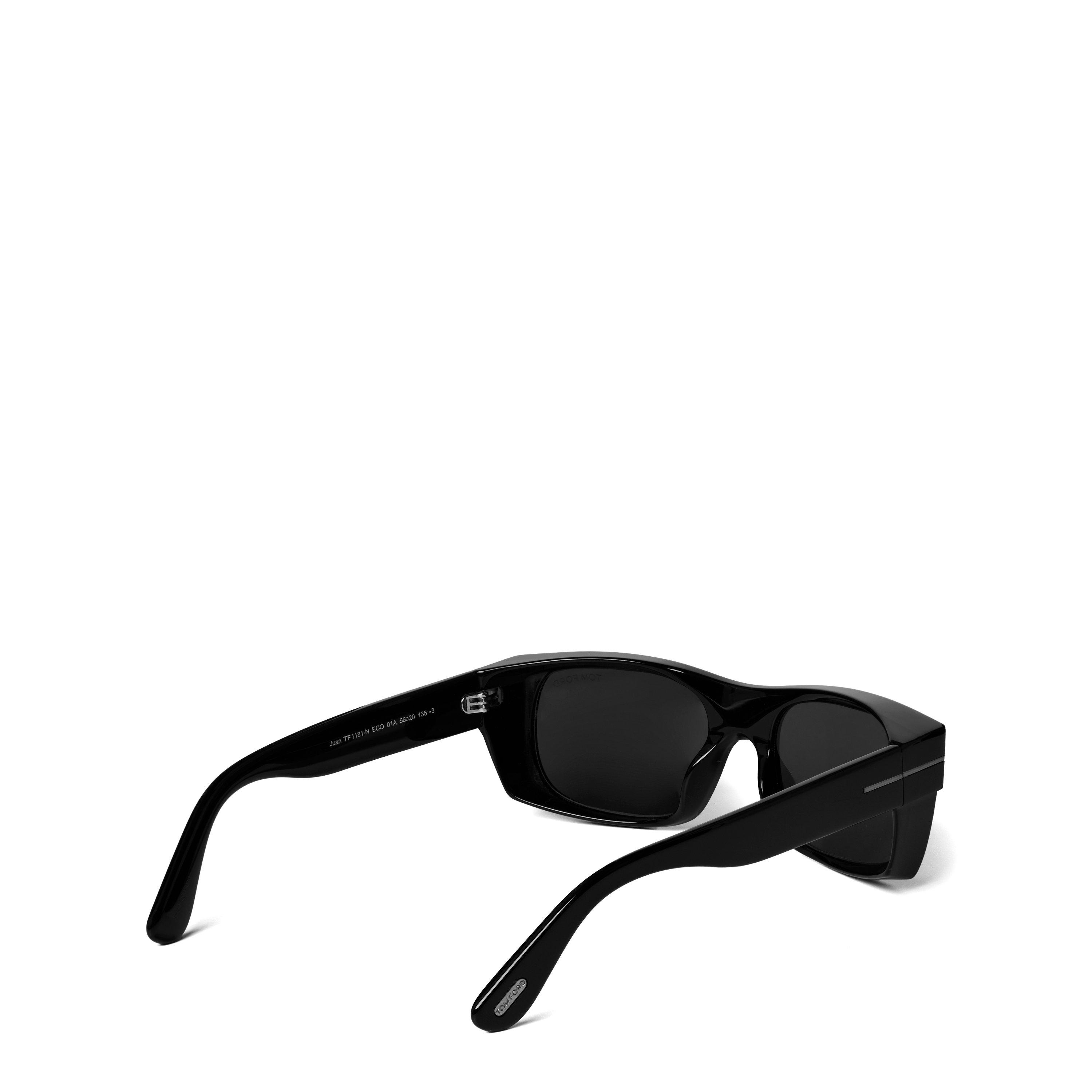 Shiny Black - Tom Ford - Juan Rectangular Sunglasses - 5