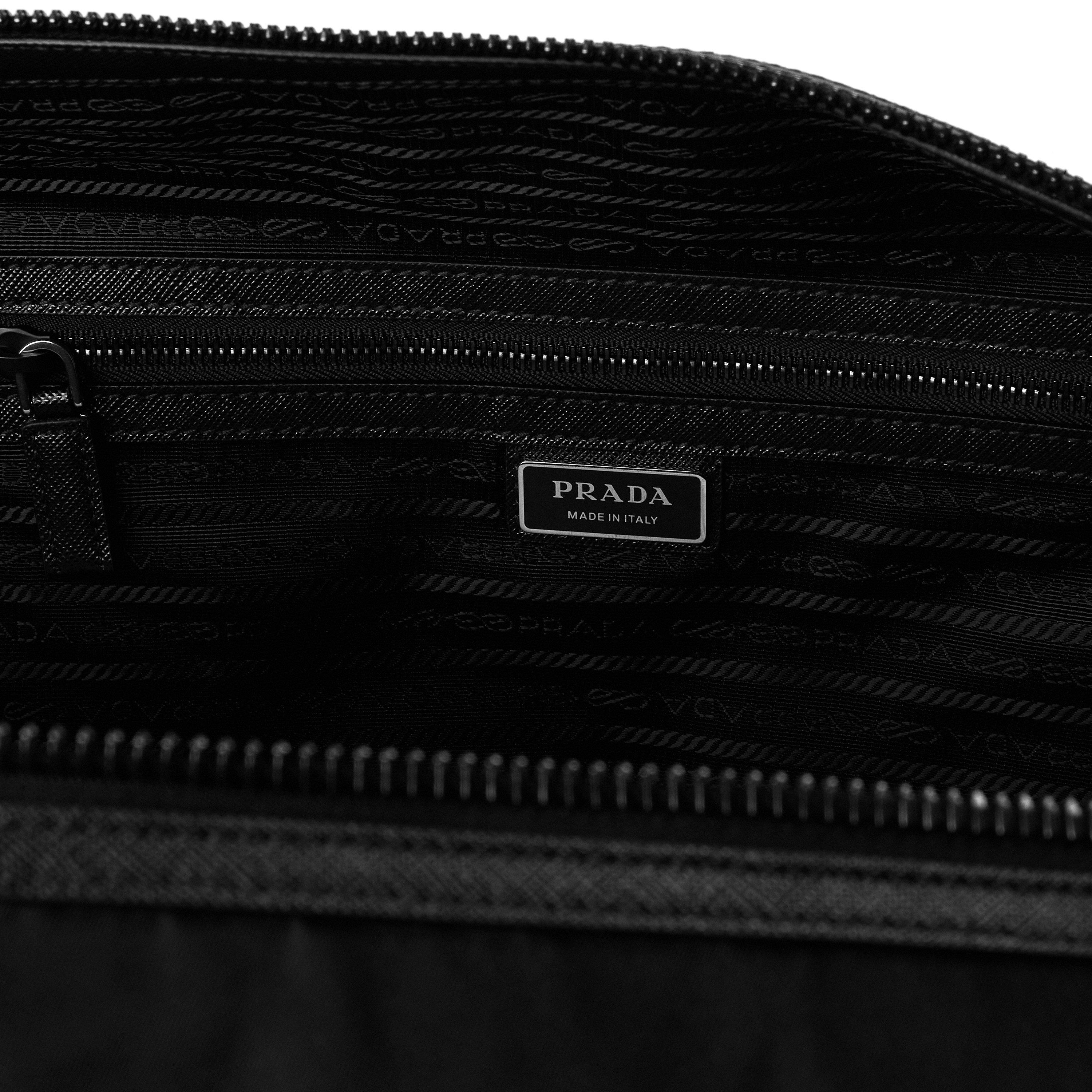 Black - Prada - Men'S Plain Nylon Gym Bag - 4