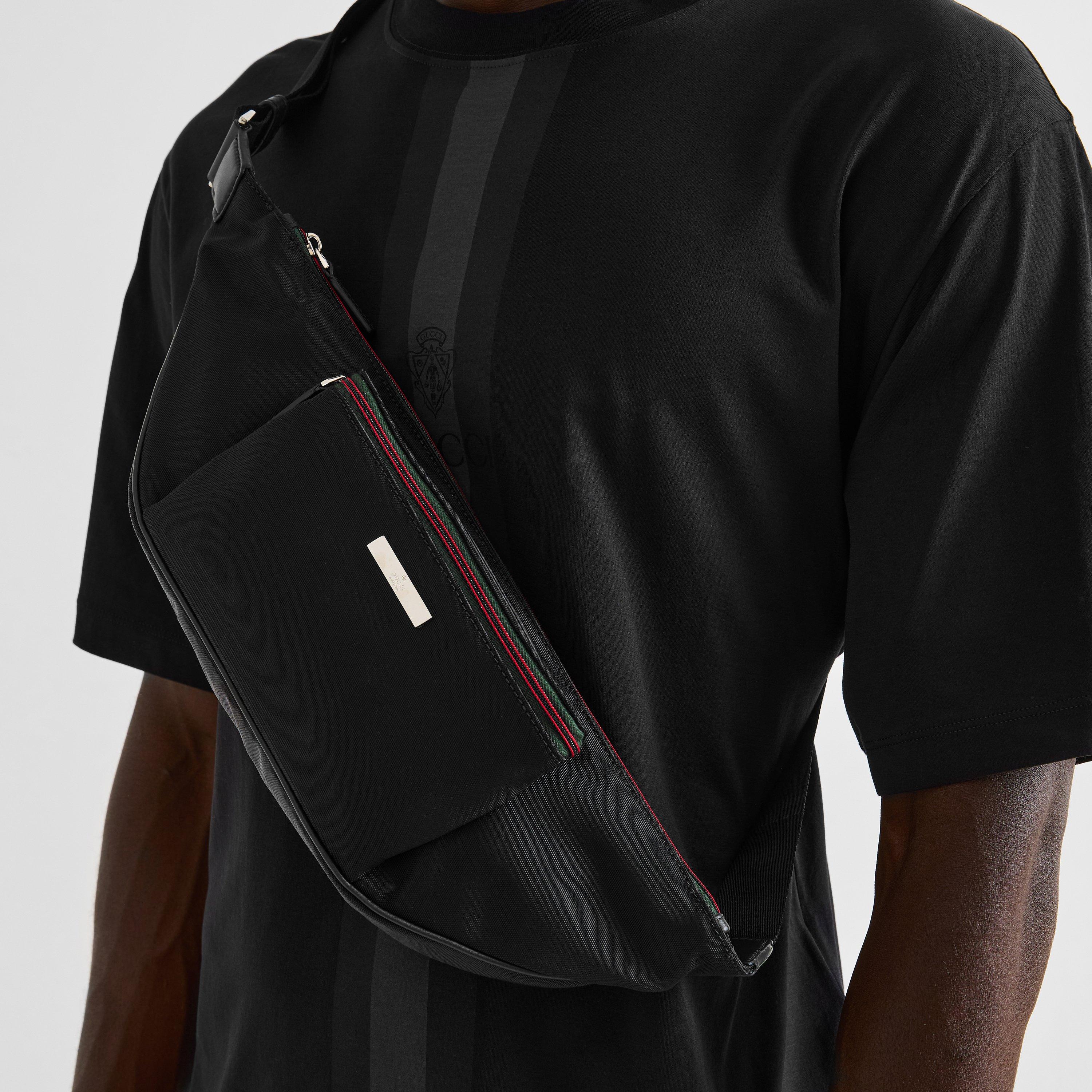 Black - Gucci - Men's Leather Belt Bag - 3