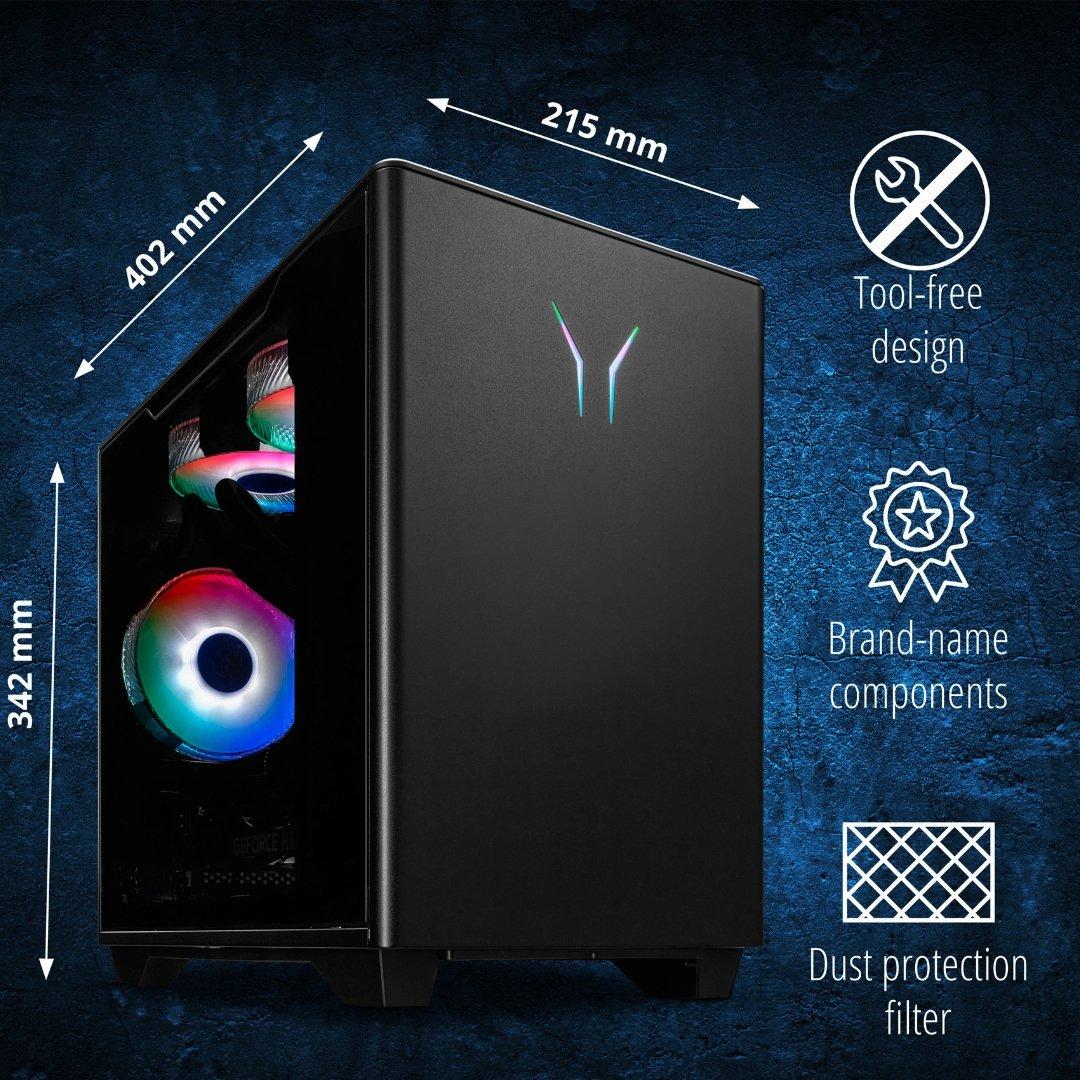 Black - Medion - Erazer Bandit P20 Gaming PC - Intel Ultra 7 265F NVIDIA RTX 5070 - 7