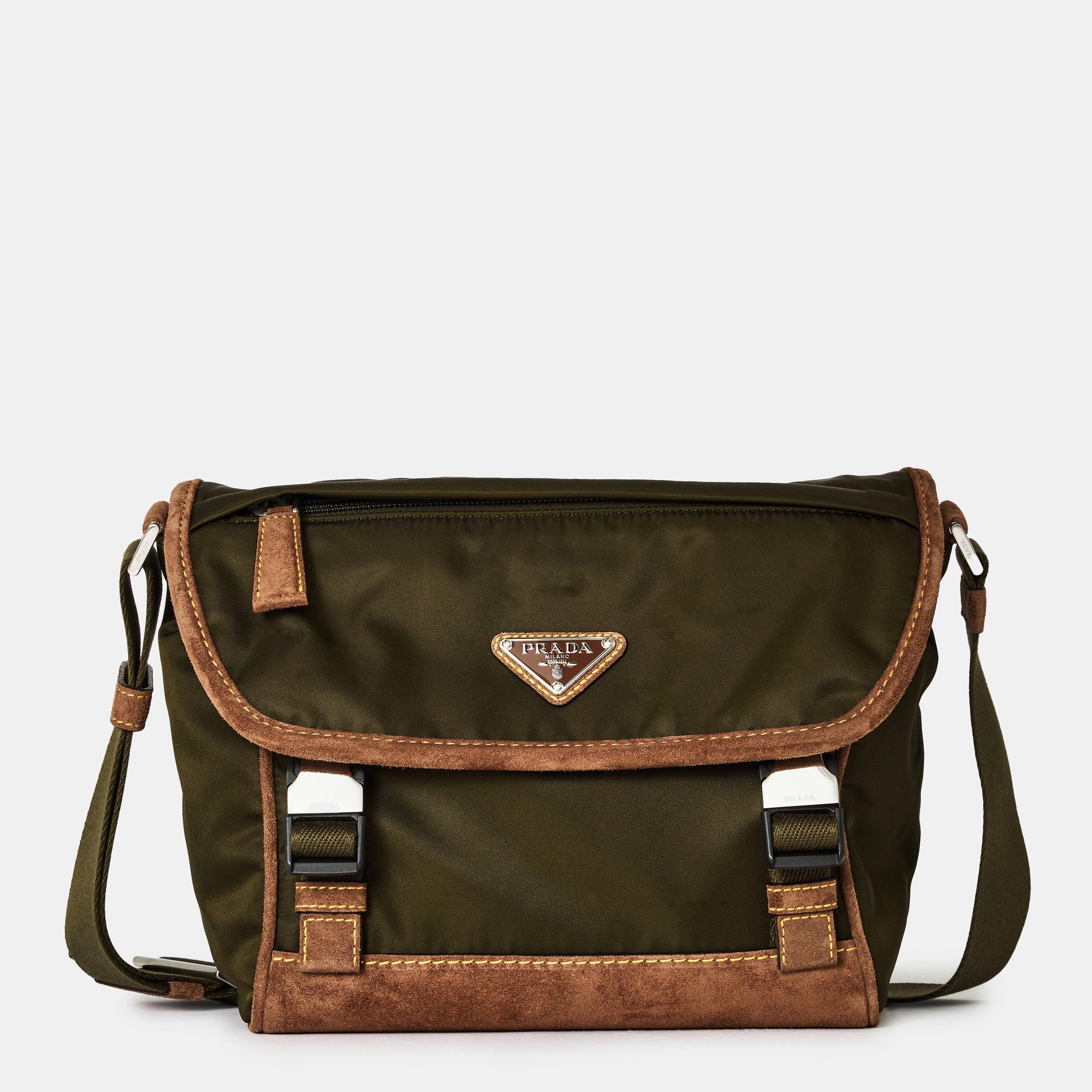 Prada Men's Nylon Cross Body Bags - Brown