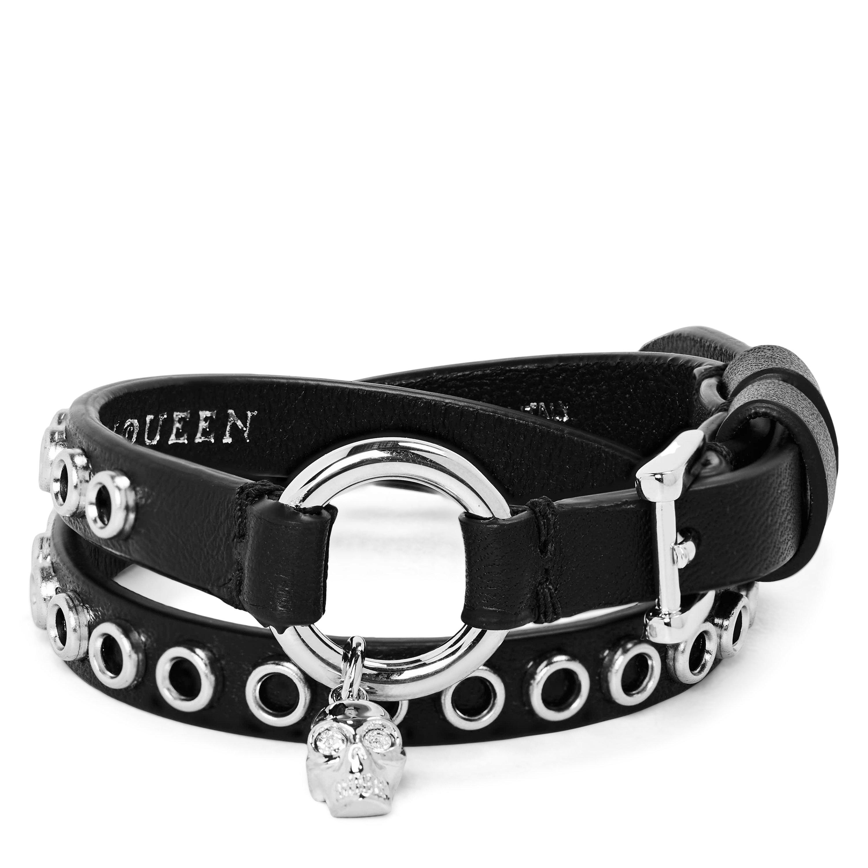Black Silver - Alexander McQueen - Alex Leather Wrp Bra Ld63 - 1