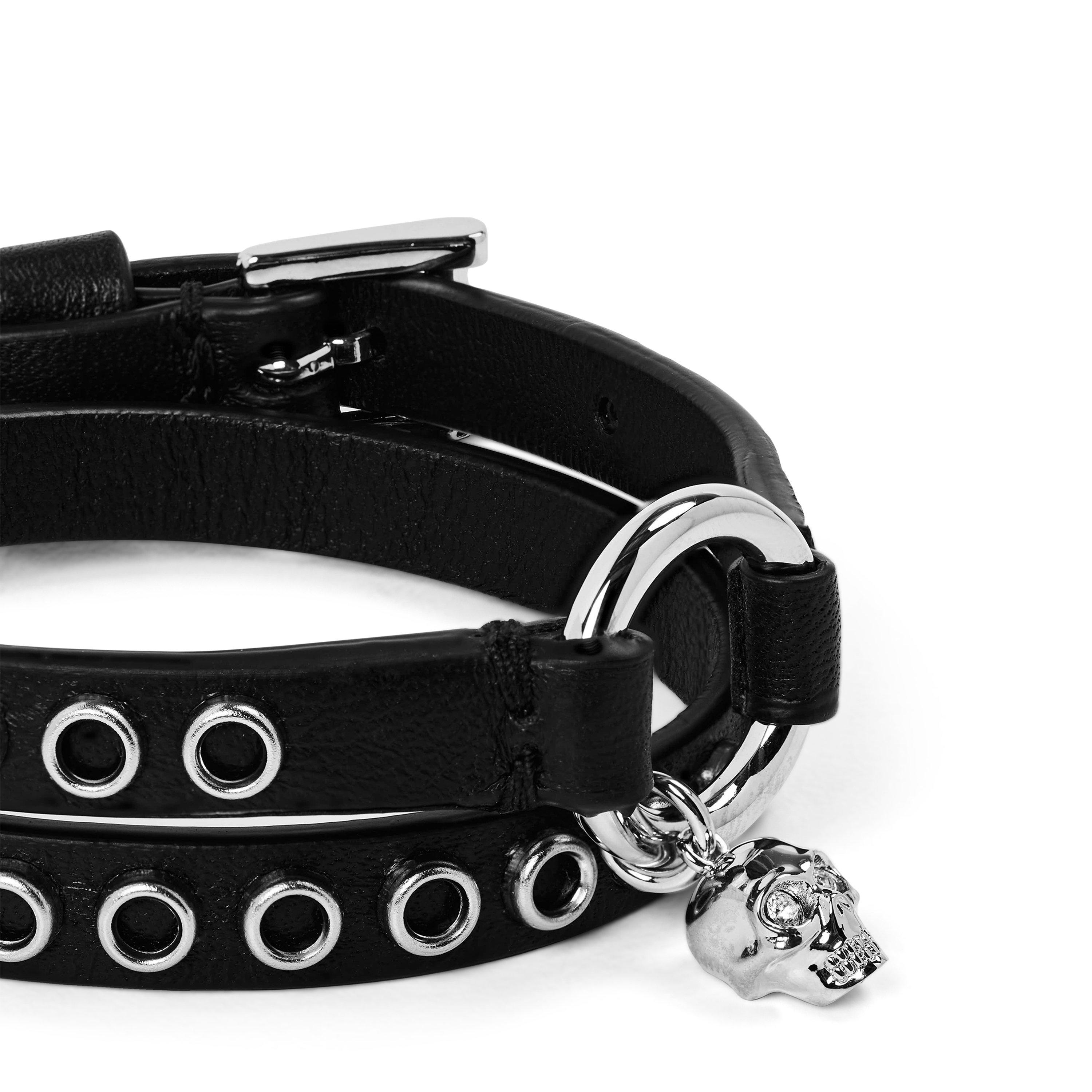 Black Silver - Alexander McQueen - Alex Leather Wrp Bra Ld63 - 2