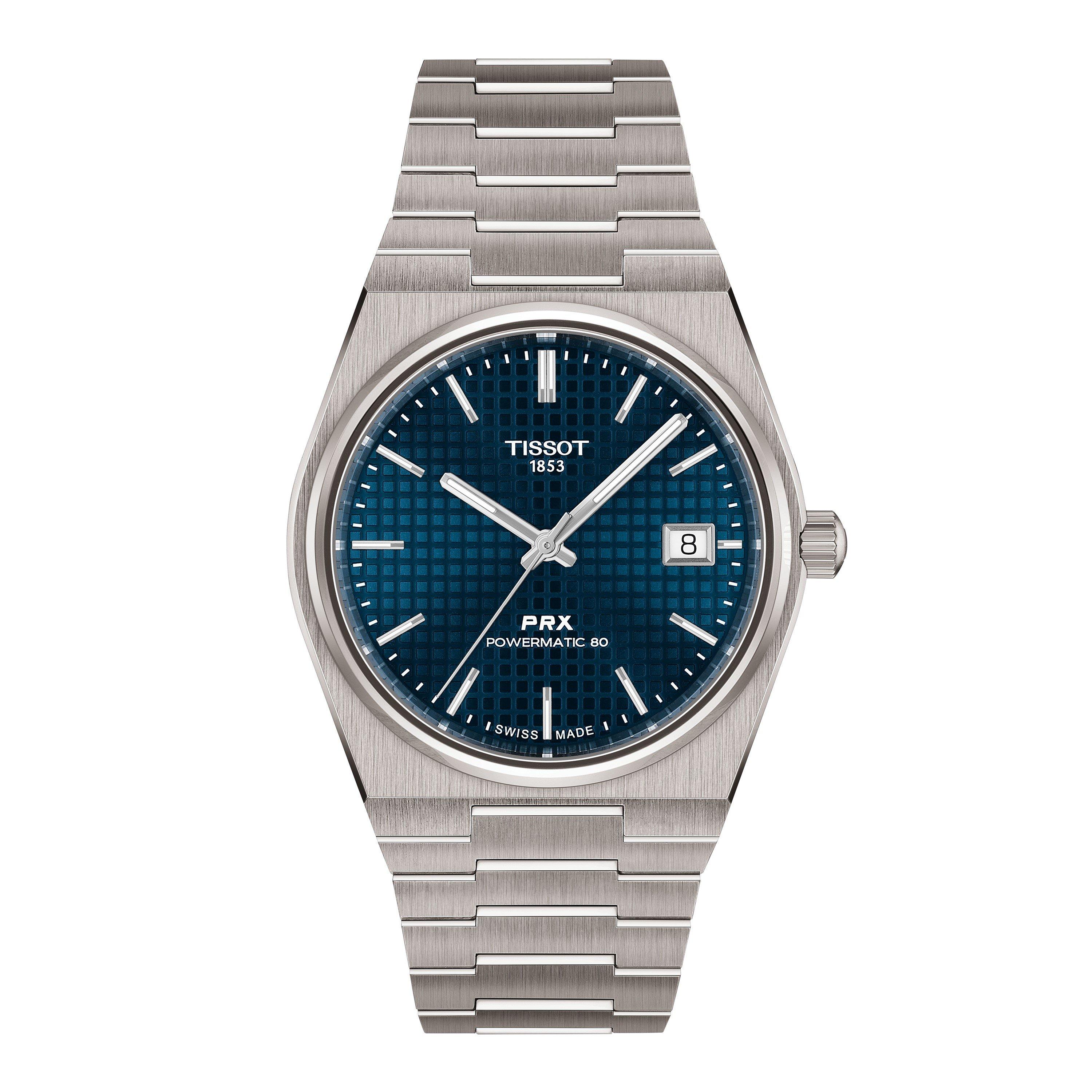 Blue/Steel - Tissot - Men's PRX Titanium Automatic Analogue Watch - 1