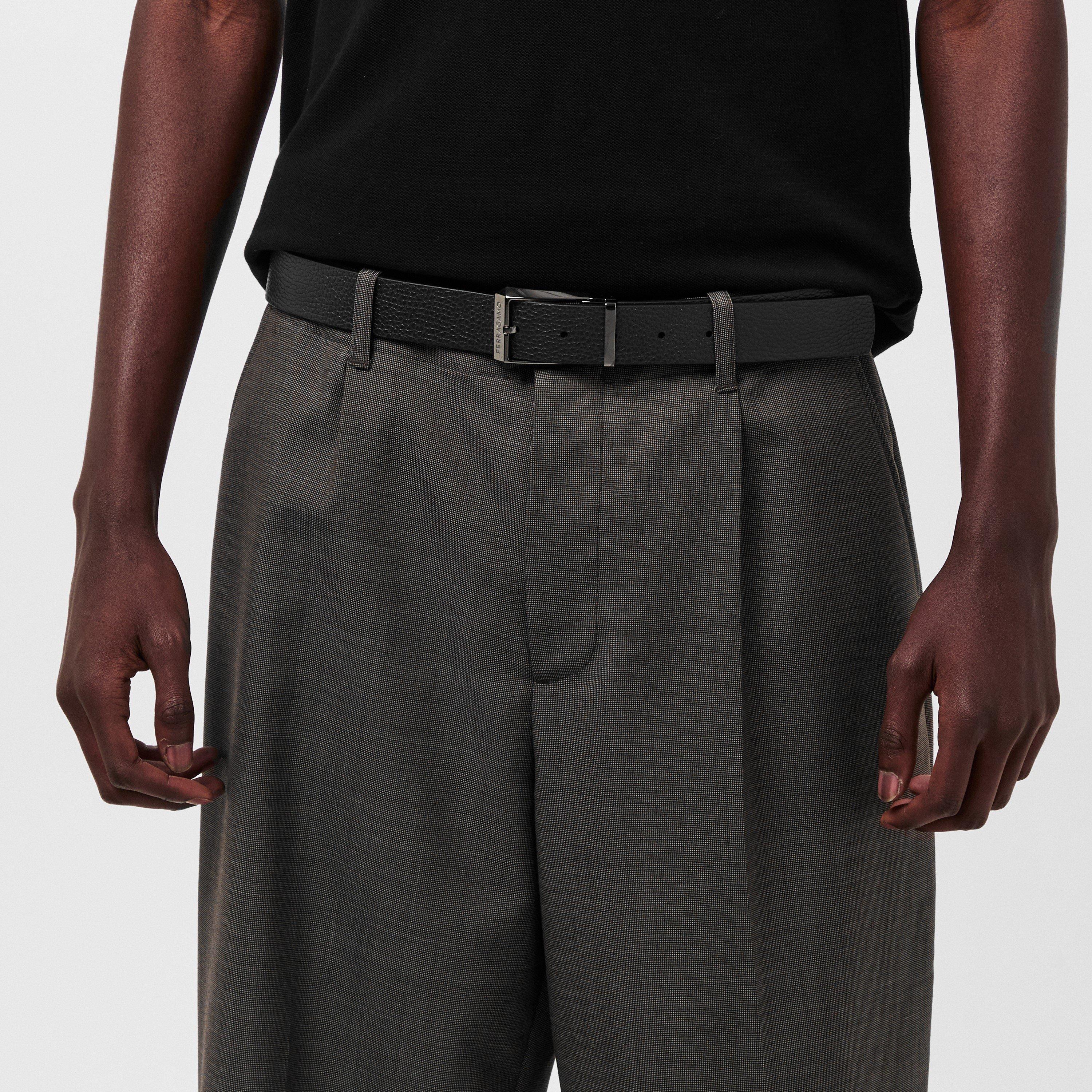 Nero - Ferragamo - Men's Leather Belt - 3