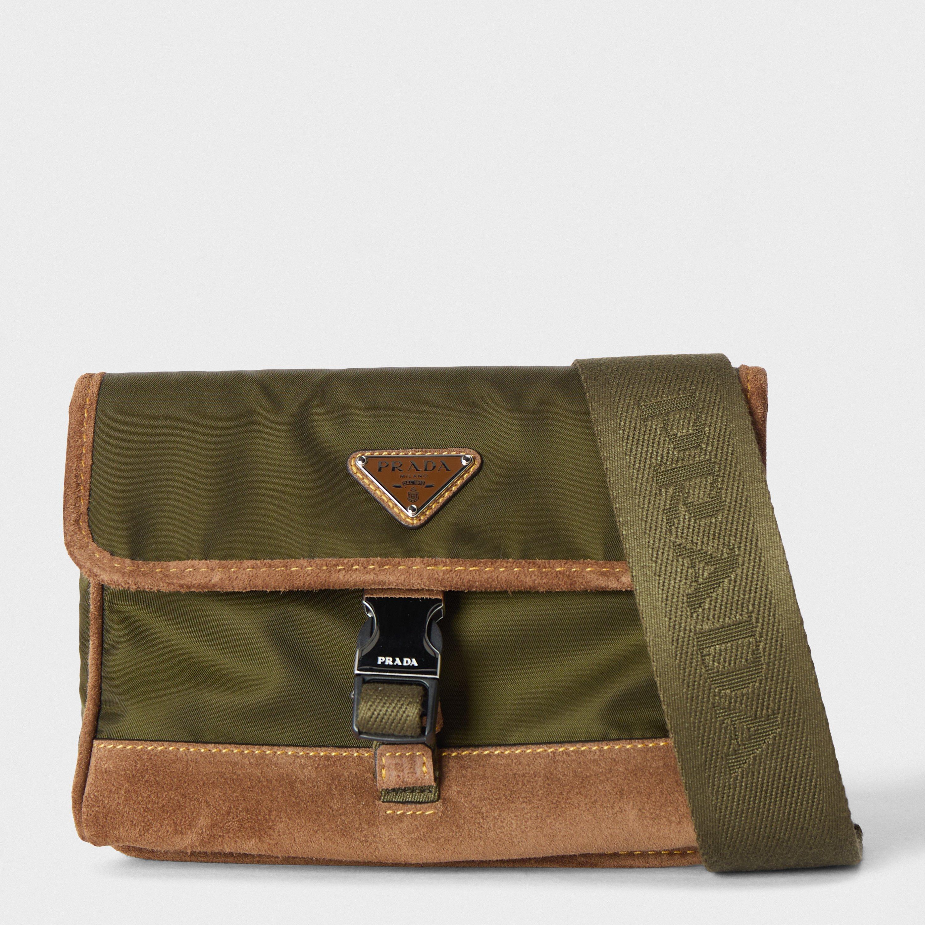 Prada Men's Nylon Cross Body Bags - Brown