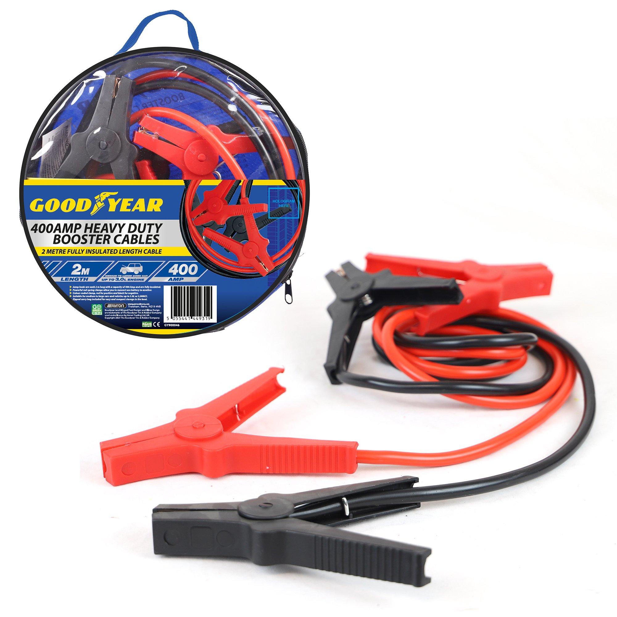 Goodyear  Hd Booster Cables 400Amp 2 Metres - Red & Black