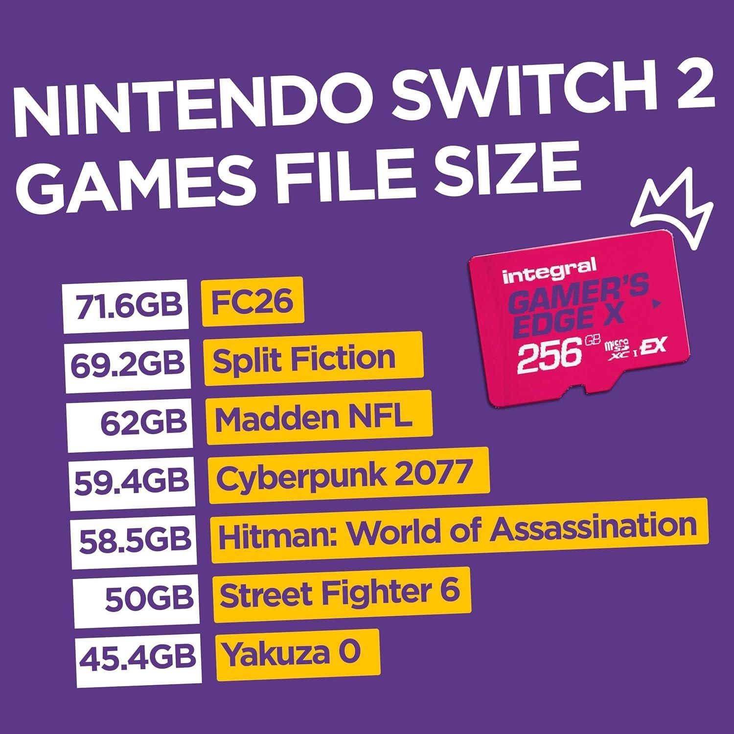 Zwart - Integral - 256GB Gamers Edge X Micro SD Express Card for Nintendo Switch 2 up to 890MB/s Read 750MB/s Write - 4