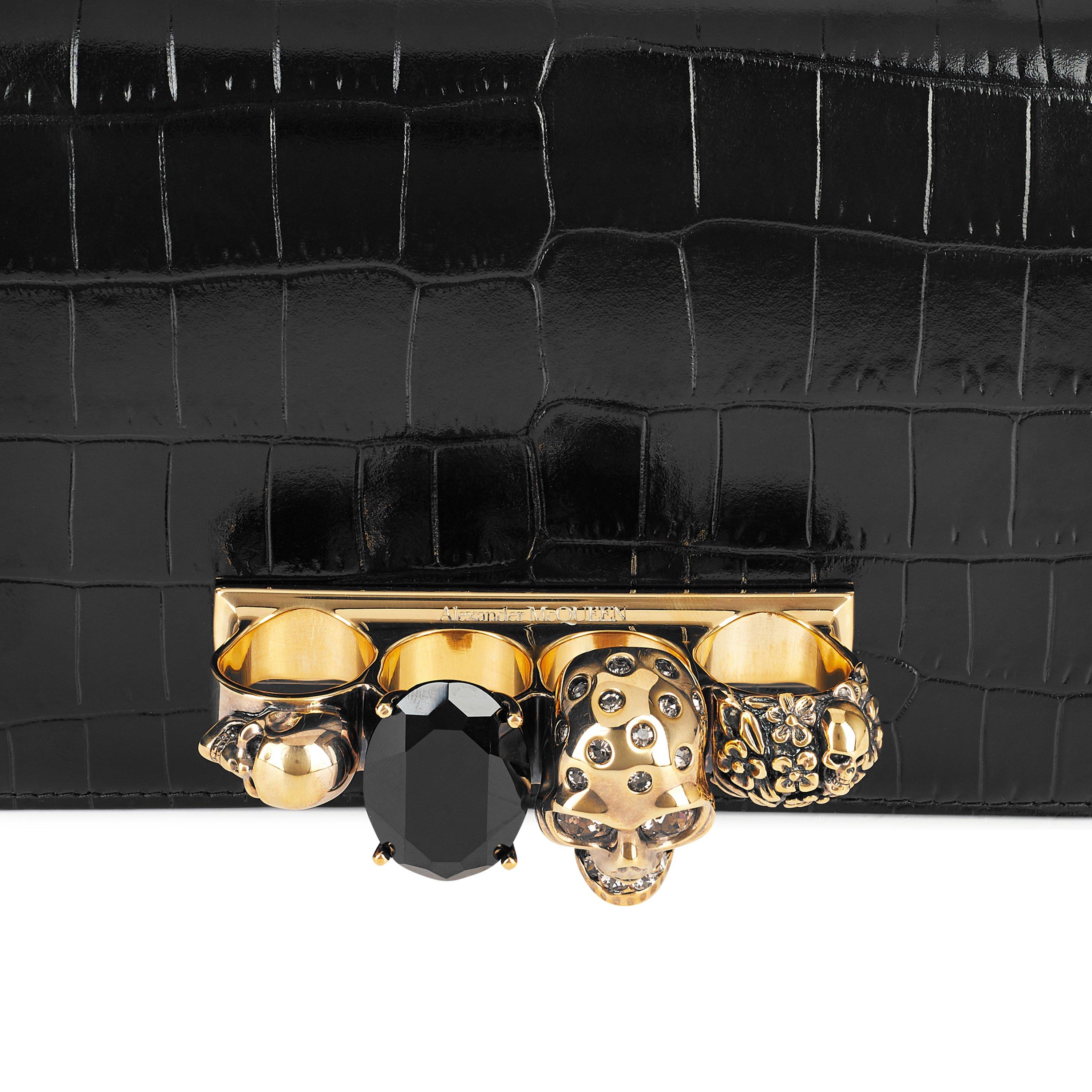 Blk/Gold 1001 - Alexander McQueen - Jewel Knuckleduster Crossbody Bag - 4