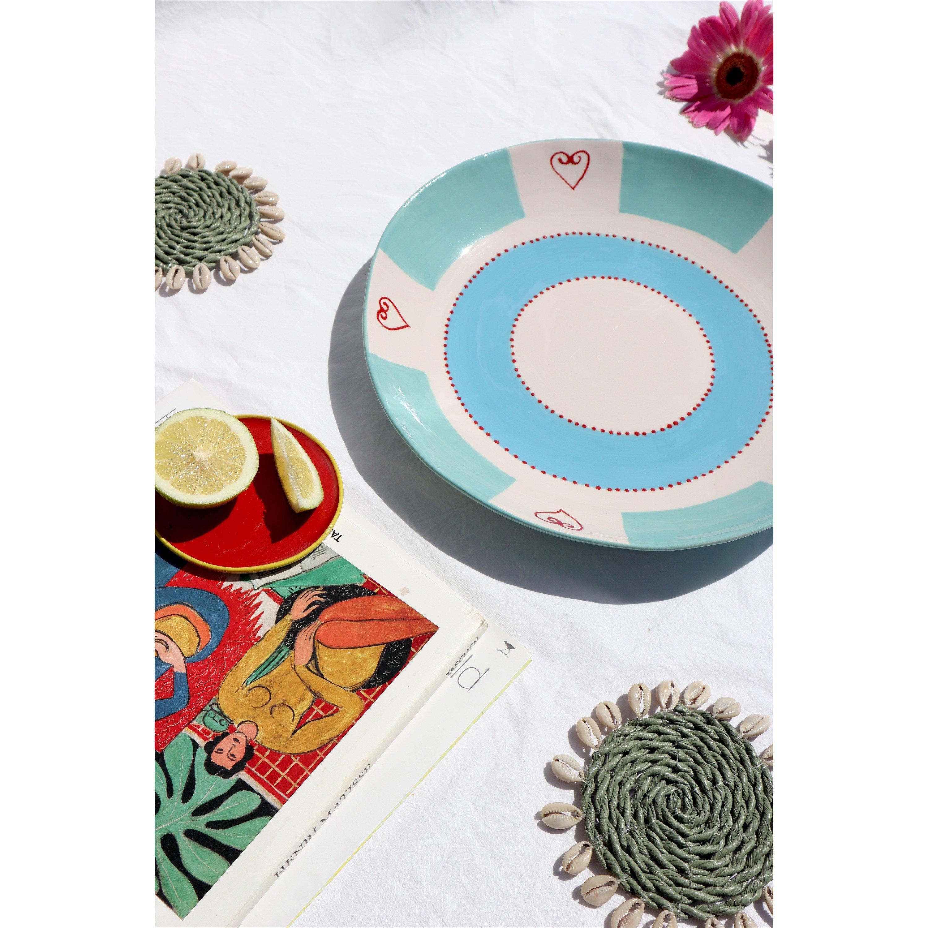 Blue - Laetitia Rouget - Heart Ceramic Fruit Platter - 2