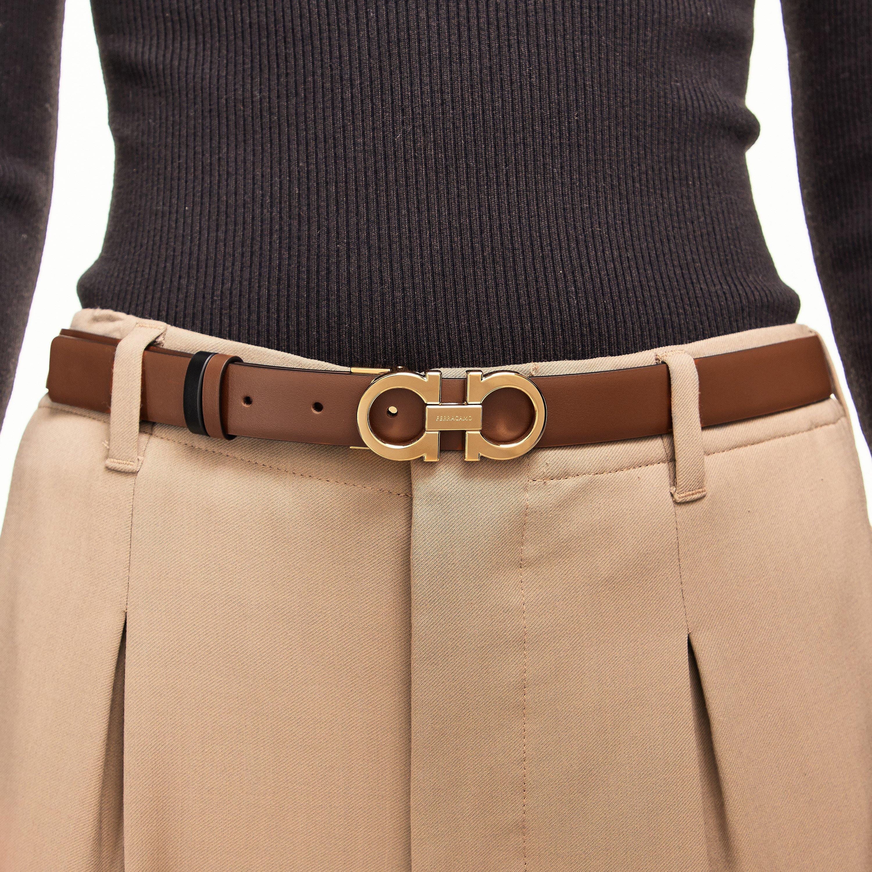 Sella/Naro - Ferragamo - Women's Donna H. Leather Belt - 3