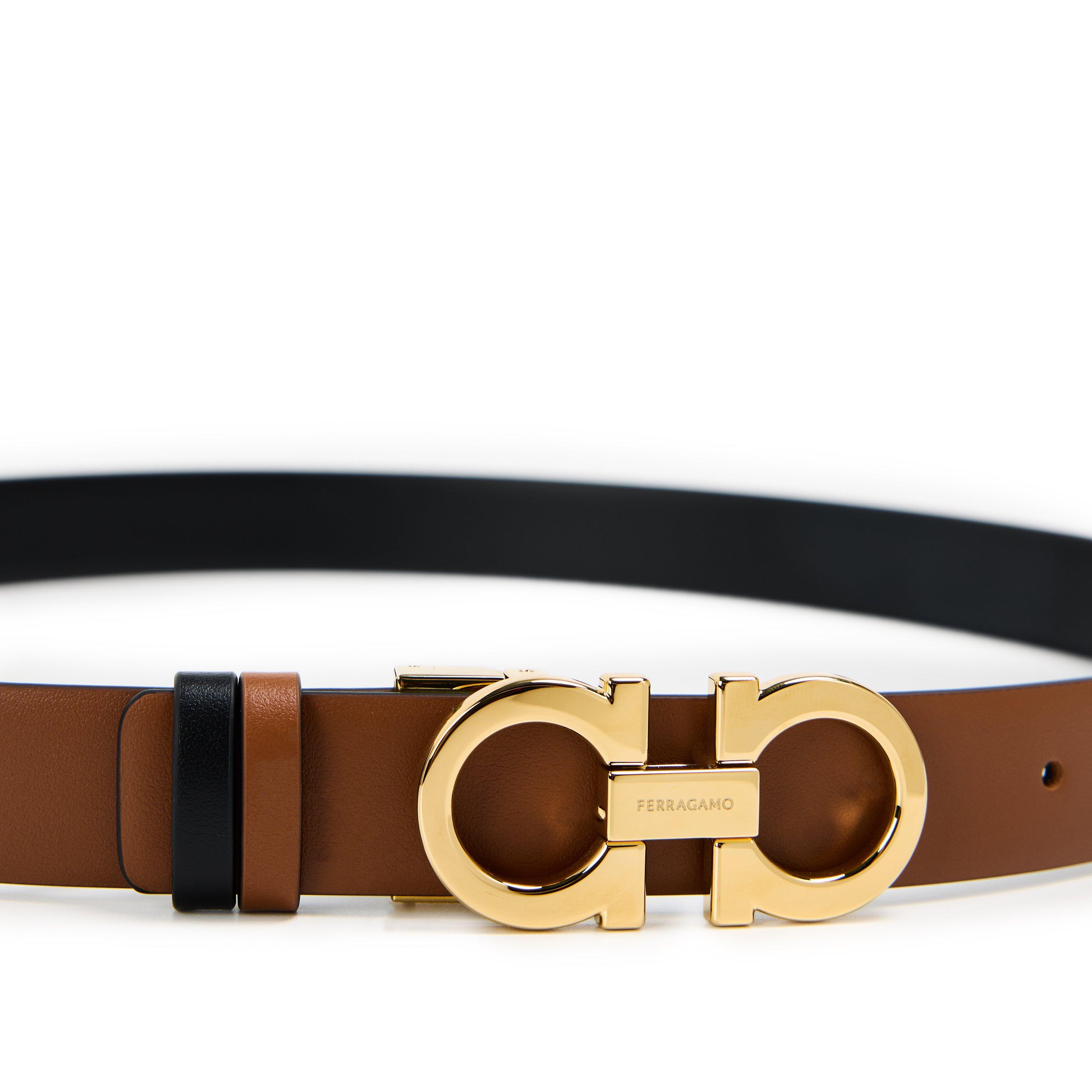 Sella/Naro - Ferragamo - Women's Donna H. Leather Belt - 4