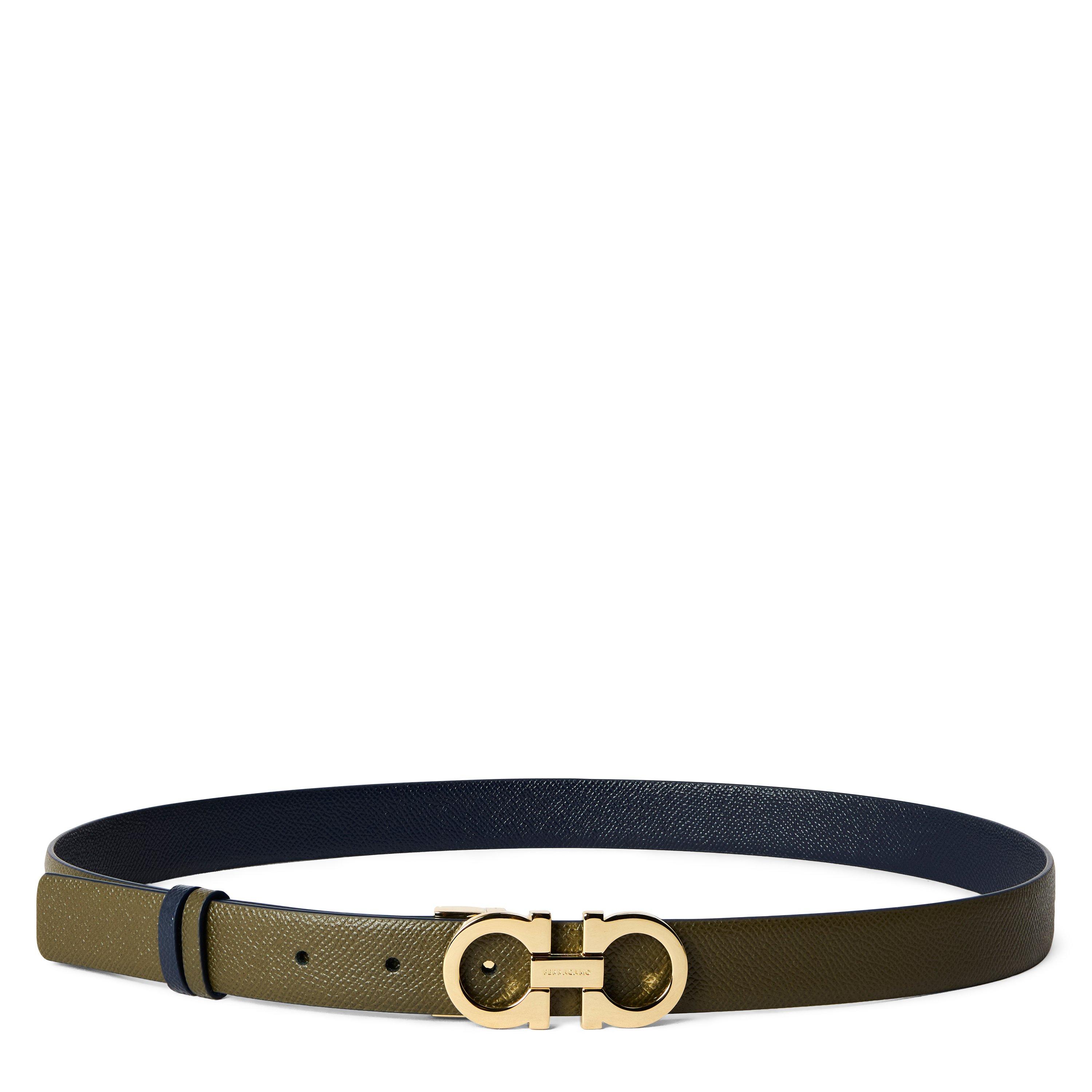 New Olive - Ferragamo - Women's Donna H. Leather Belt - 1