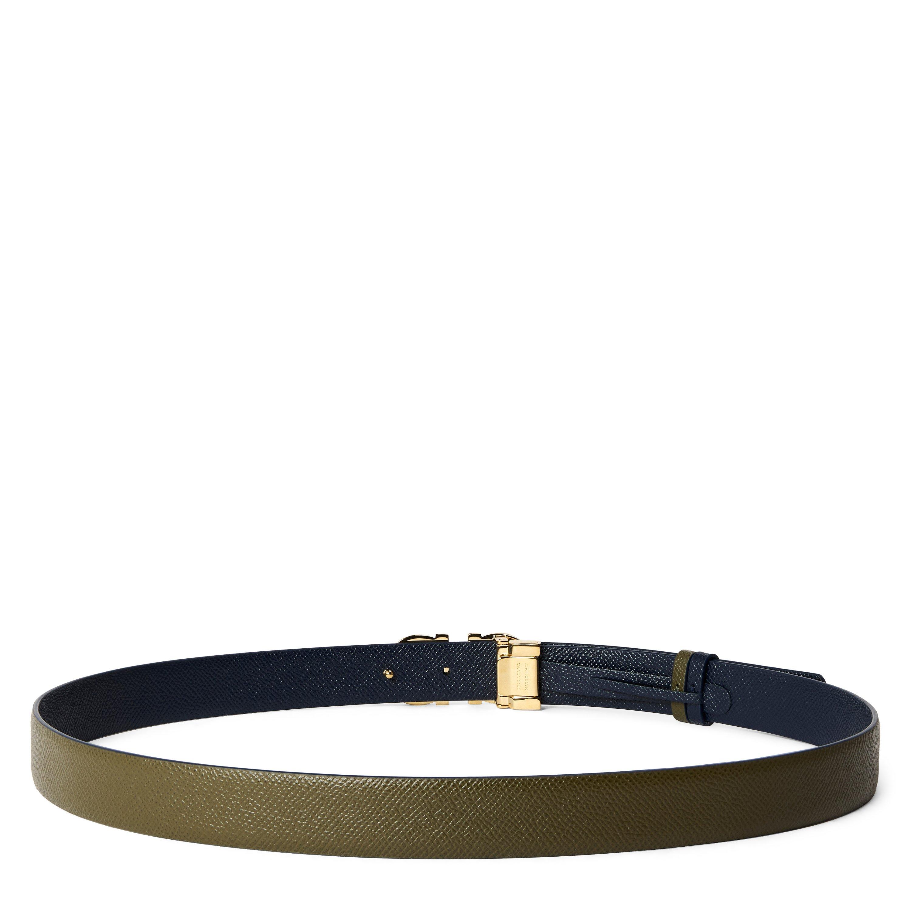 New Olive - Ferragamo - Women's Donna H. Leather Belt - 2