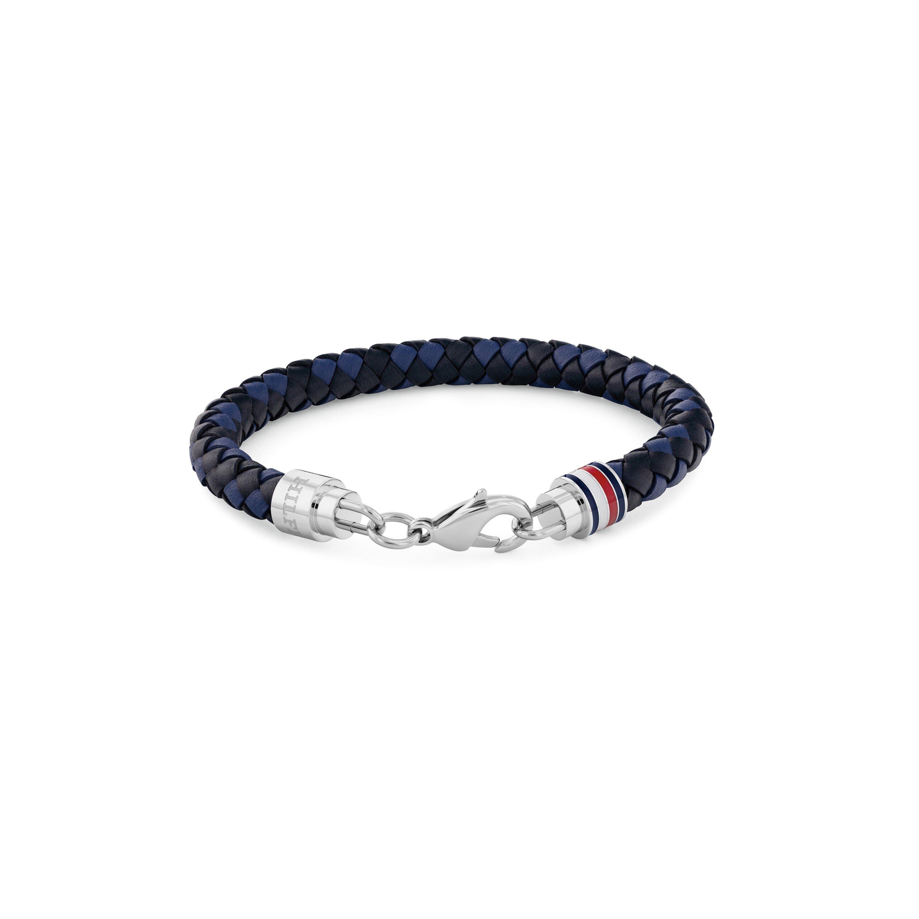Blue - Tommy Hilfiger - Mens braided leather bracelet - 1