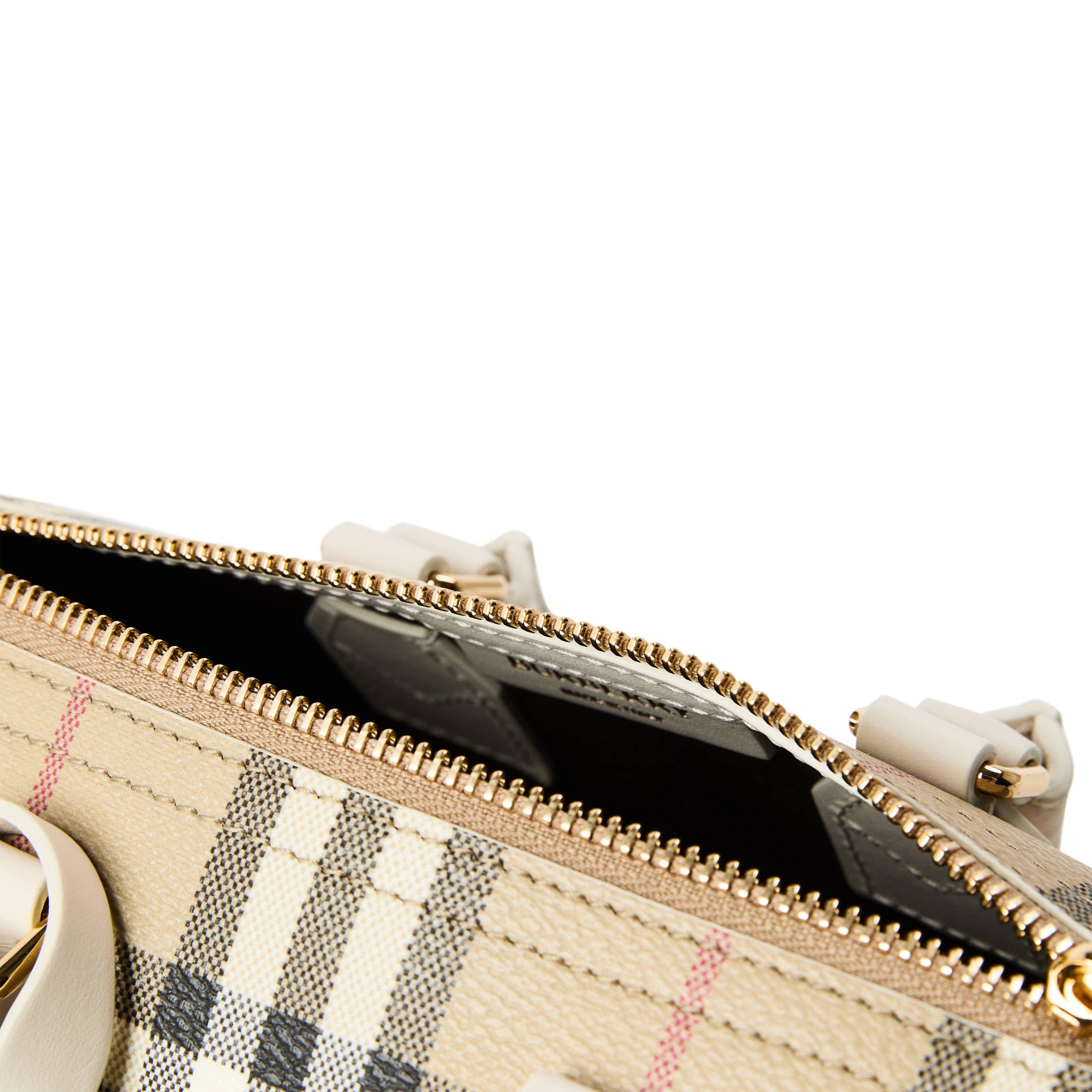 Vntge Chck/Soap - Burberry - Women's Checked Cotton Mini Bowling Bag - 5
