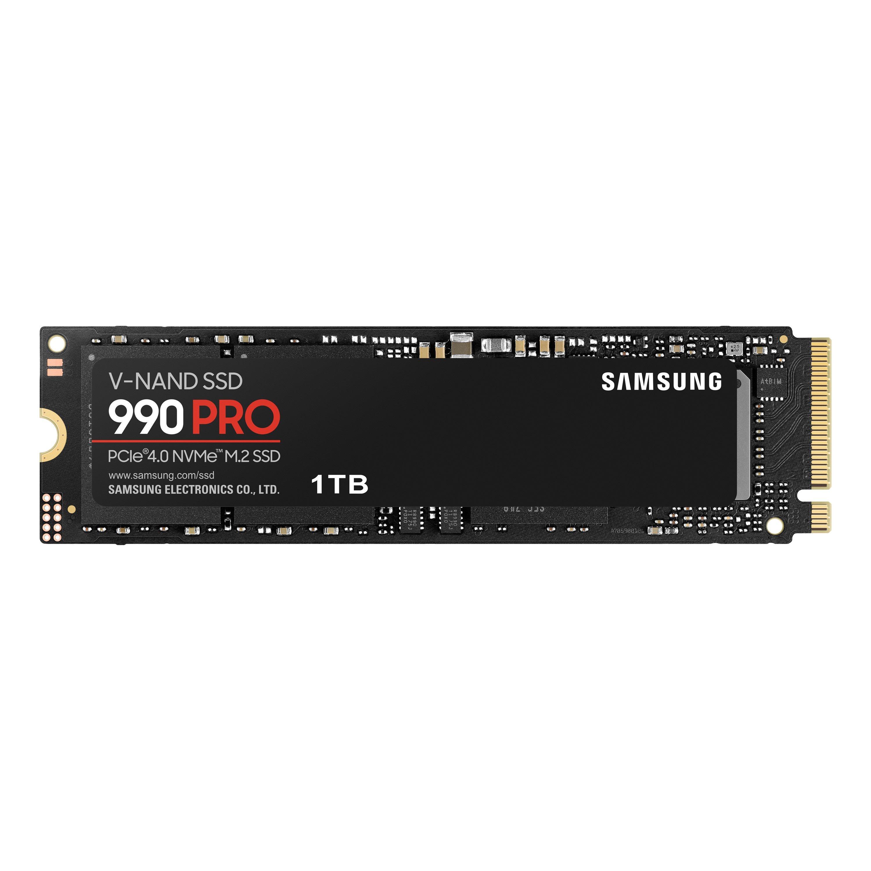 Schwarz - Samsung - 990 PRO 1TB PCIe 4.0 (up to 7450 MB/s) NVMe M.2 (2280) Internal Solid State Drive (SSD) - 8