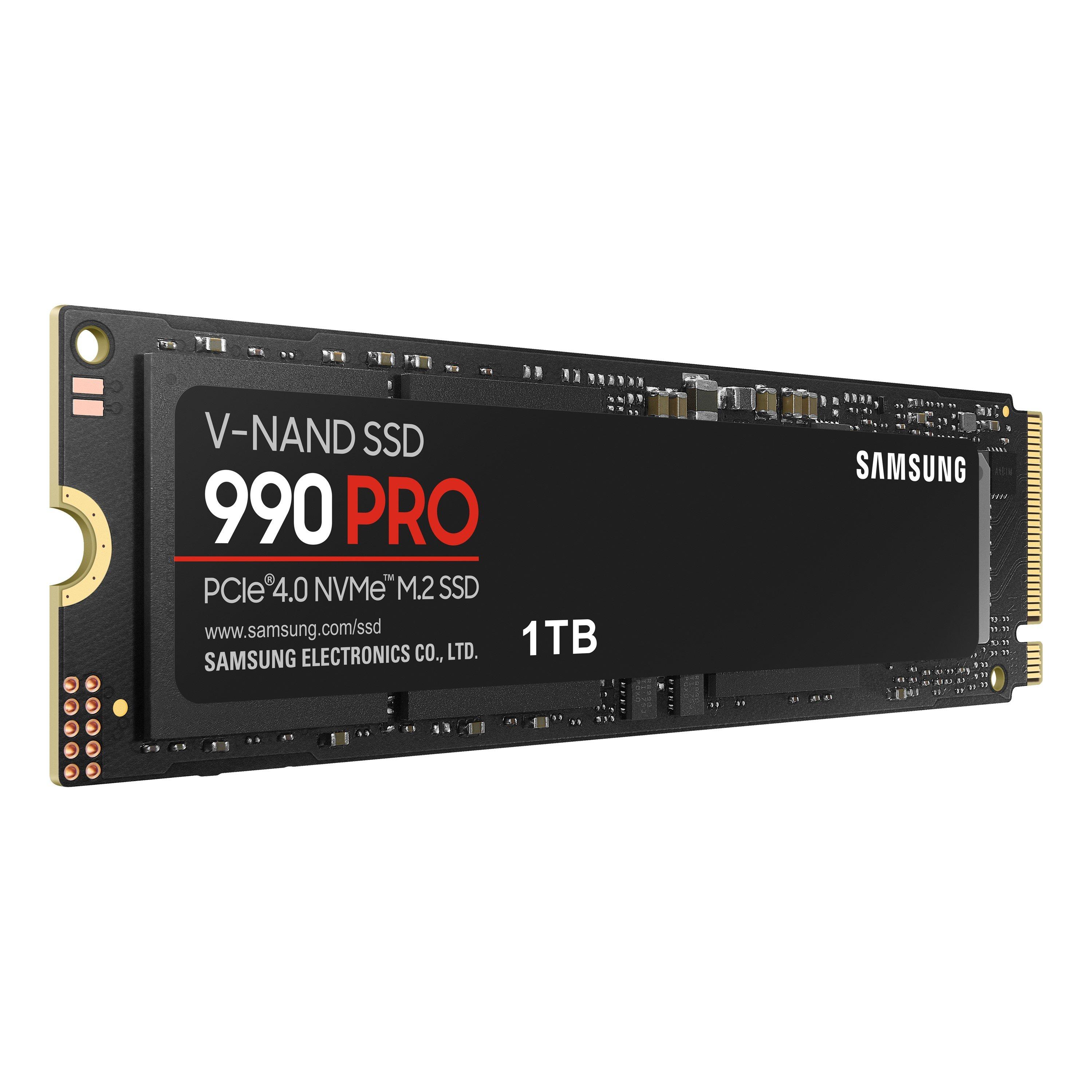 Schwarz - Samsung - 990 PRO 1TB PCIe 4.0 (up to 7450 MB/s) NVMe M.2 (2280) Internal Solid State Drive (SSD) - 9