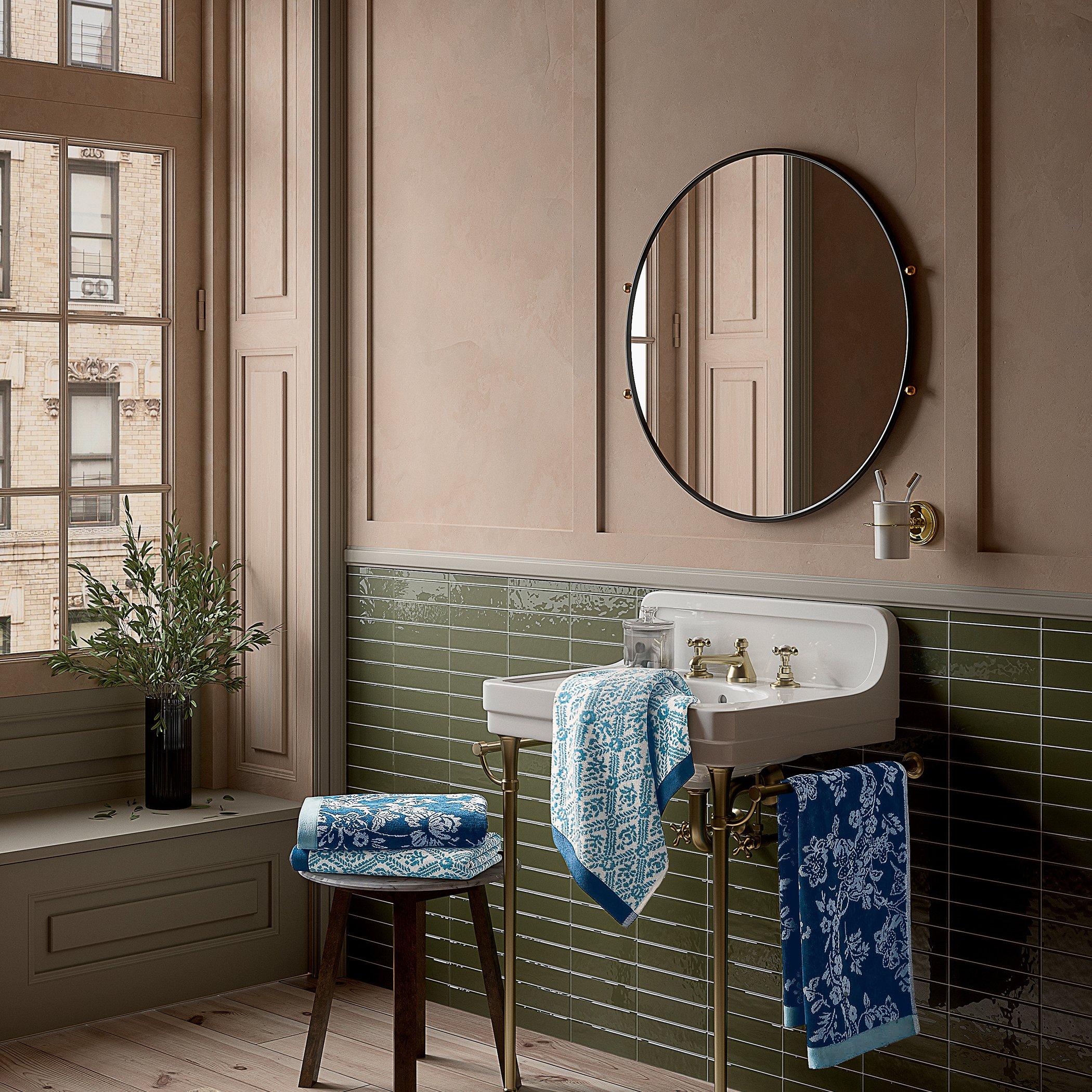 Cobalt - English Heritage - Eagle House Damask Hand Towel - 1