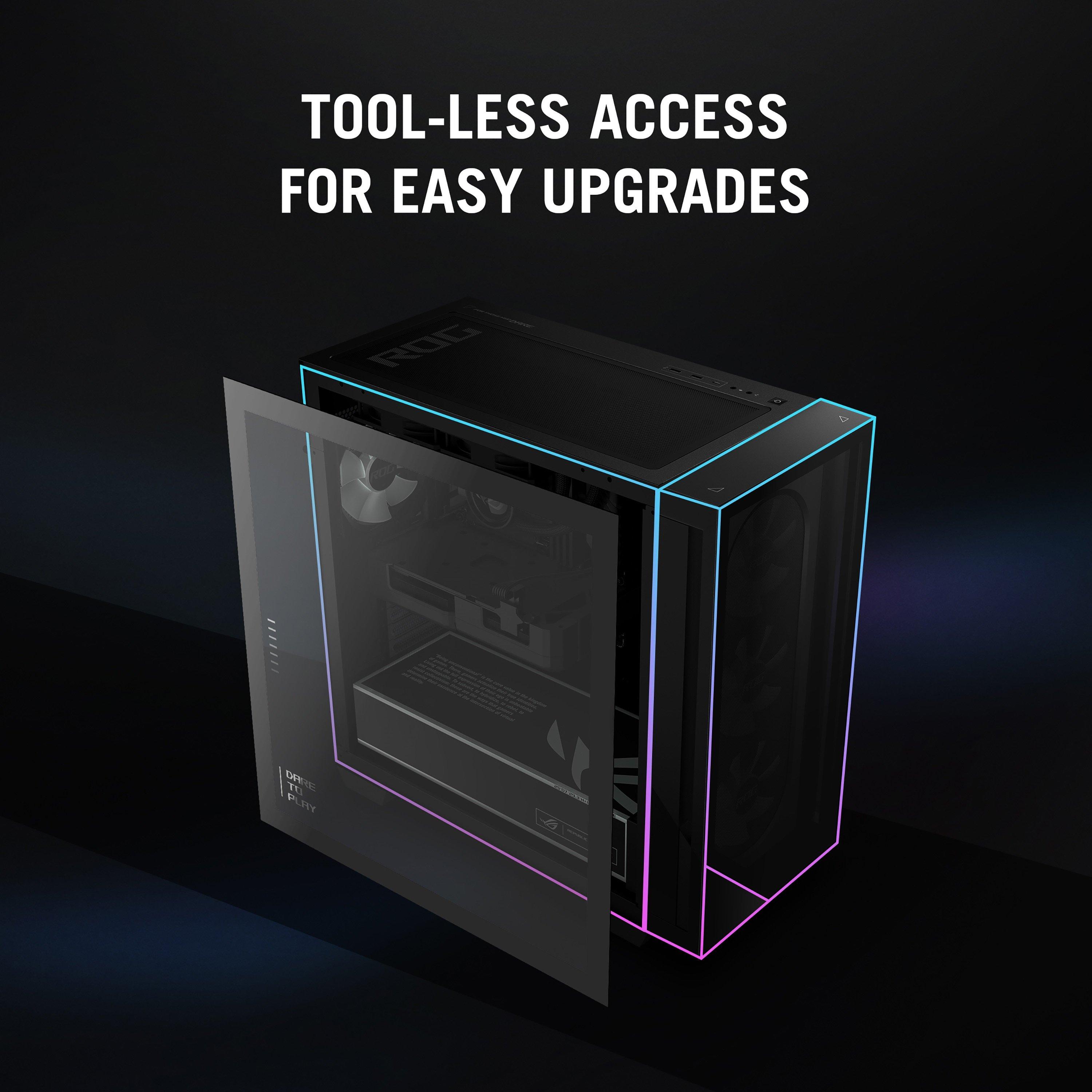 Schwarz - ASUS - ASUS ROG G700 RTX 5080 Gaming PC - AMD Ryzen 7 9800X3D 64GB DDR5 2TB SSD - 10