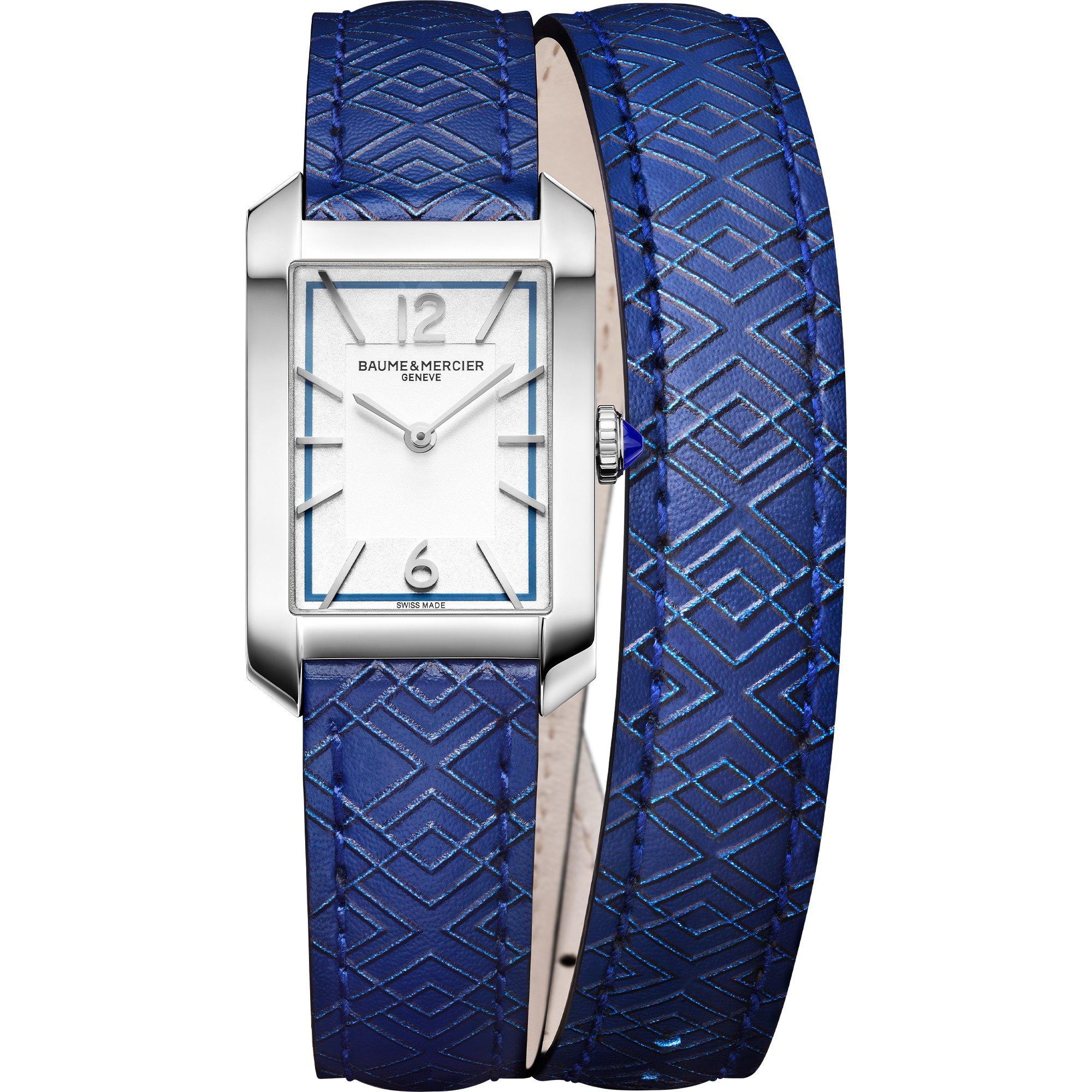 Silver/Blue - Baume and Mercier - Hampton Automatic Analogue Watch - 1