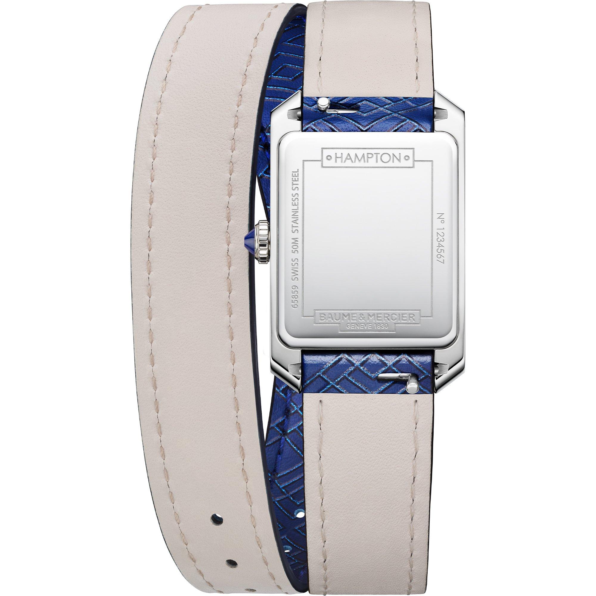 Silver/Blue - Baume and Mercier - Hampton Automatic Analogue Watch - 2