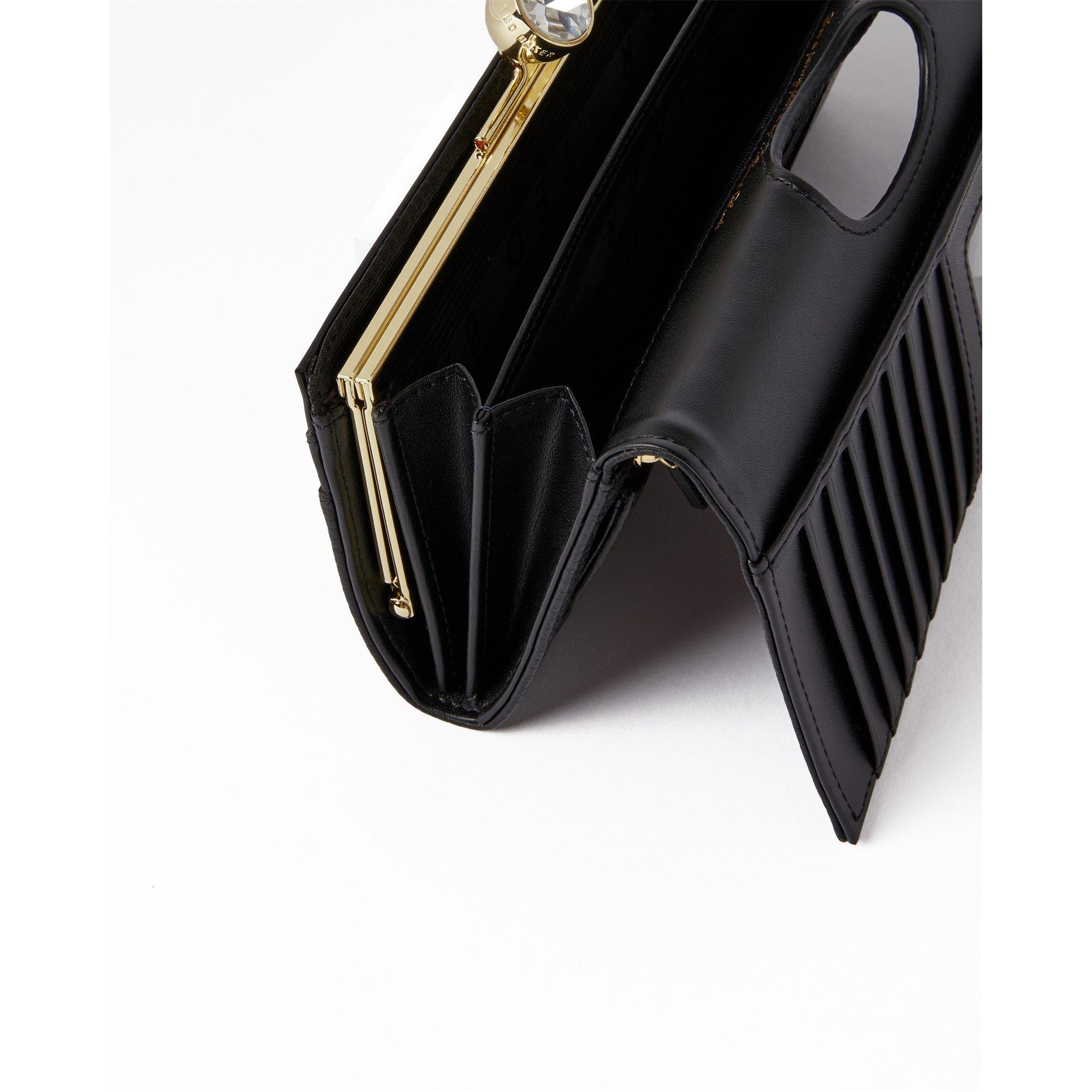 Negro - Ted Baker - Leather Josiey Crystal Top Purse - 3