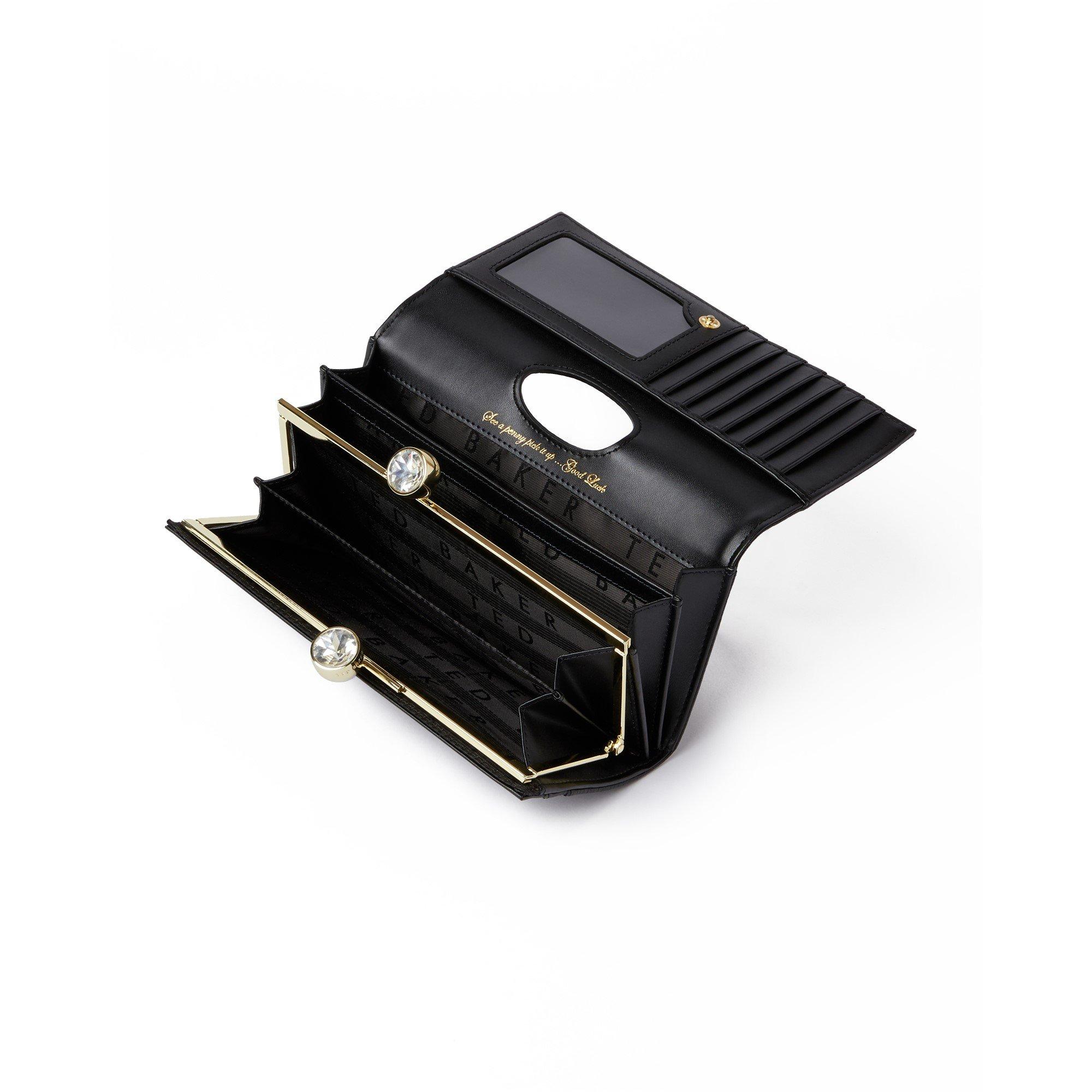 Negro - Ted Baker - Leather Josiey Crystal Top Purse - 4