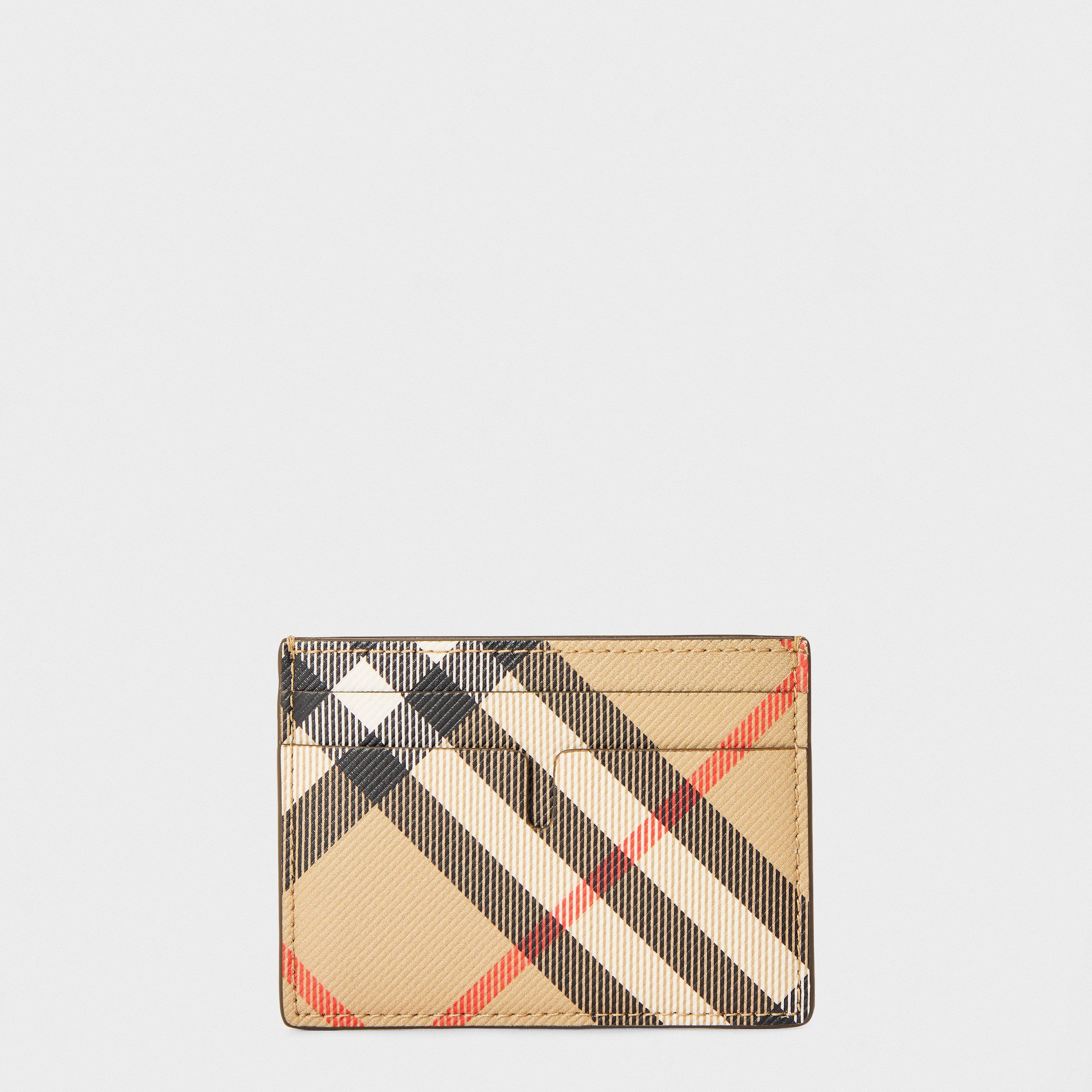 Beige - Burberry - Men's Burberry Check Card Holder - 1