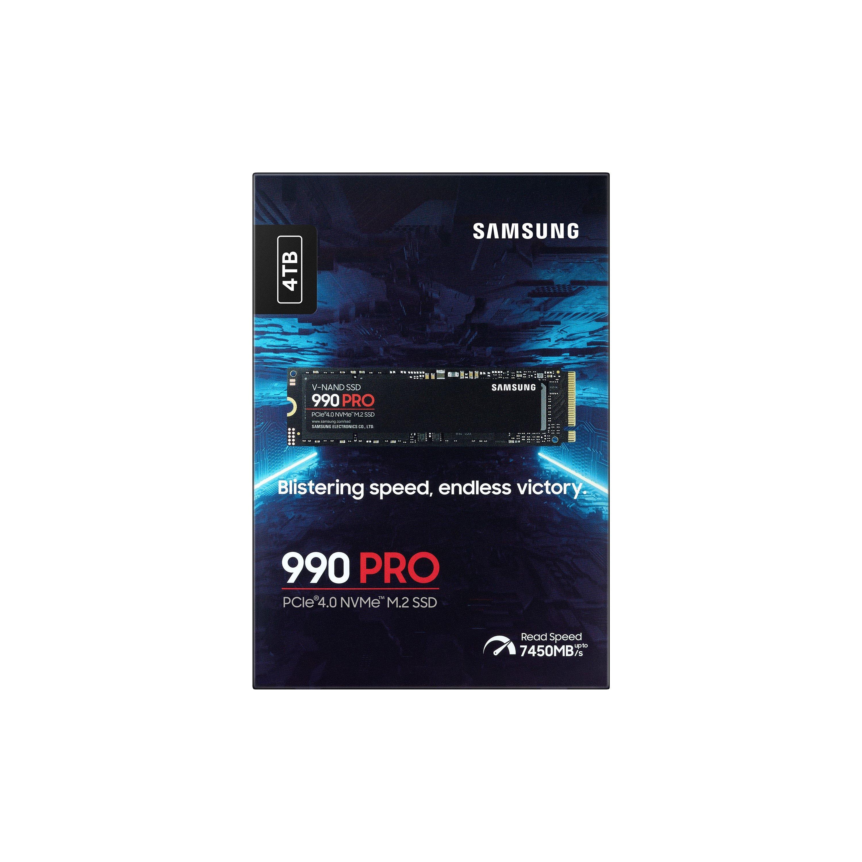 Schwarz - Samsung - 990 PRO NVMe M.2 SSD 4 TB PCIe 4.0 7450 MB/s read 6900 MB/s write Internal SSD - 12