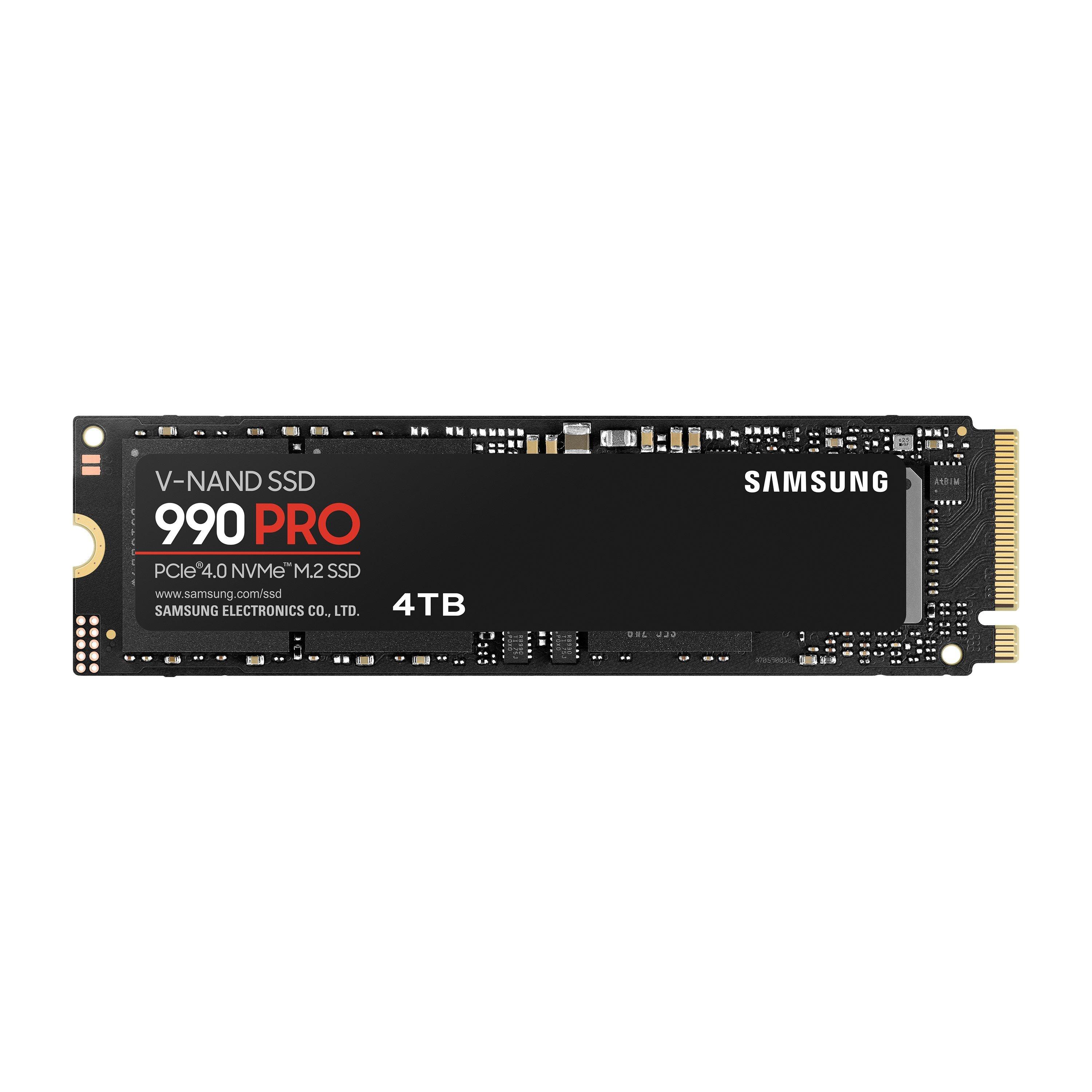 Schwarz - Samsung - 990 PRO NVMe M.2 SSD 4 TB PCIe 4.0 7450 MB/s read 6900 MB/s write Internal SSD - 8