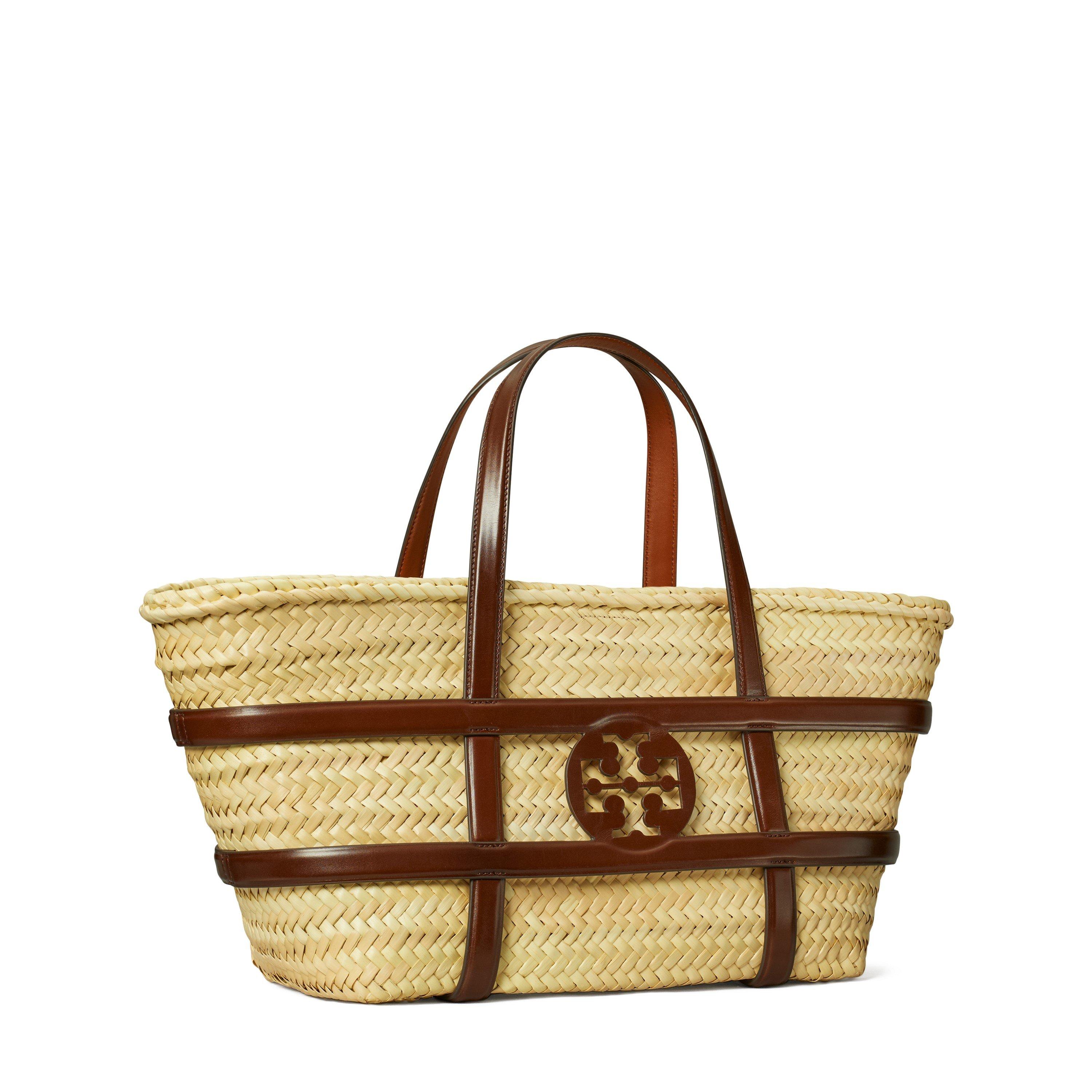 Tory Burch Ella Straw Basket - Classic Cuoio