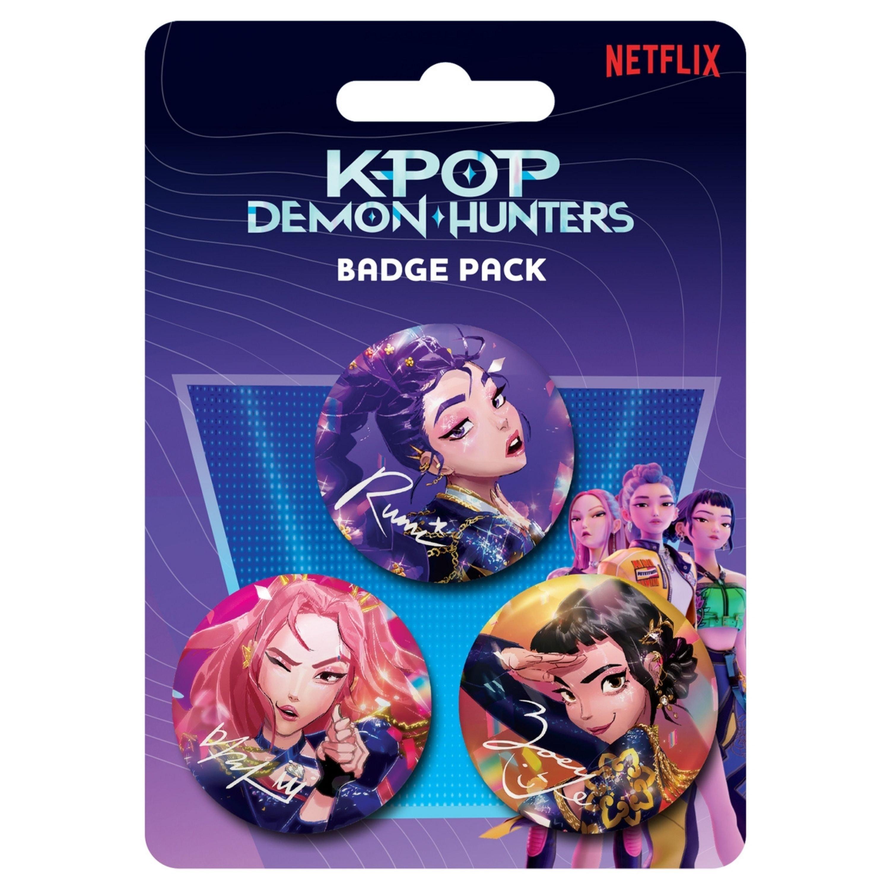 Character  Kids Kids' K-Pop Demon Hunters Huntrix 3 Pack Pin Badges - 