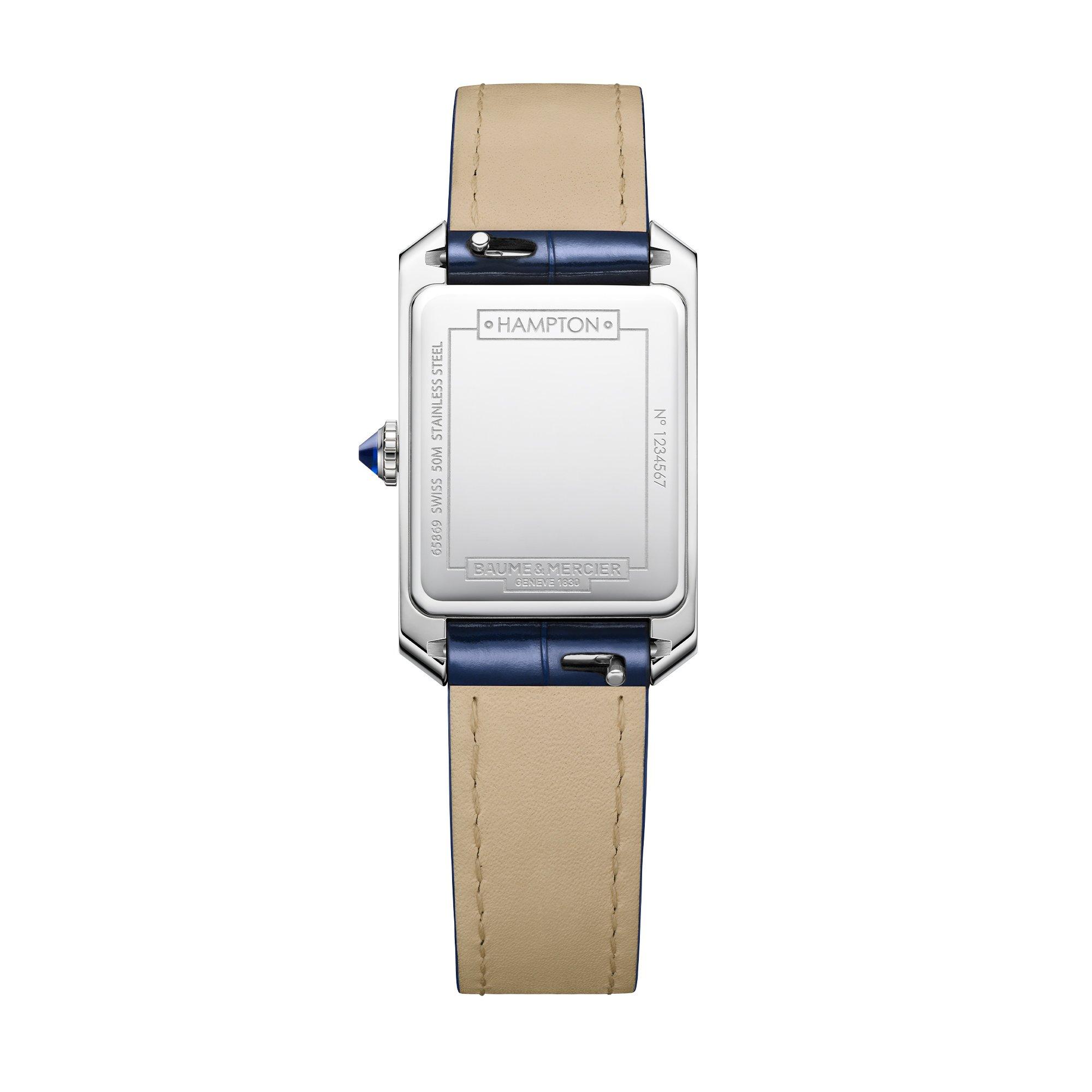 Blue/Silver - Baume and Mercier - Hampton Automatic Analogue Watch - 2