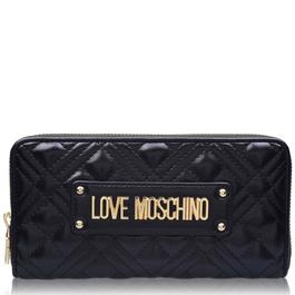 Love Moschino Quilted Logo Zipped Purse