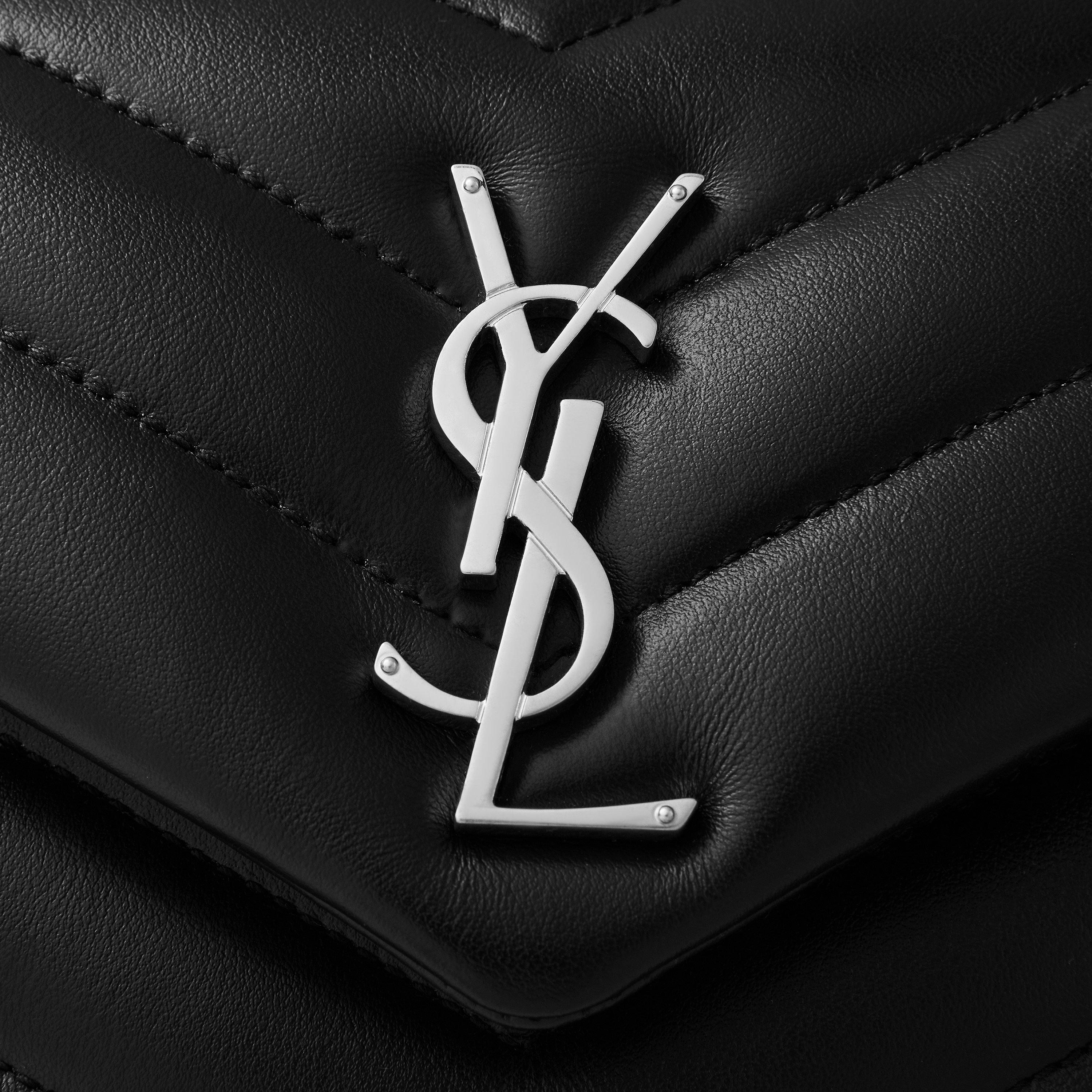 Black/Silver - Saint Laurent - Small Quilted Loulou Bag - 4