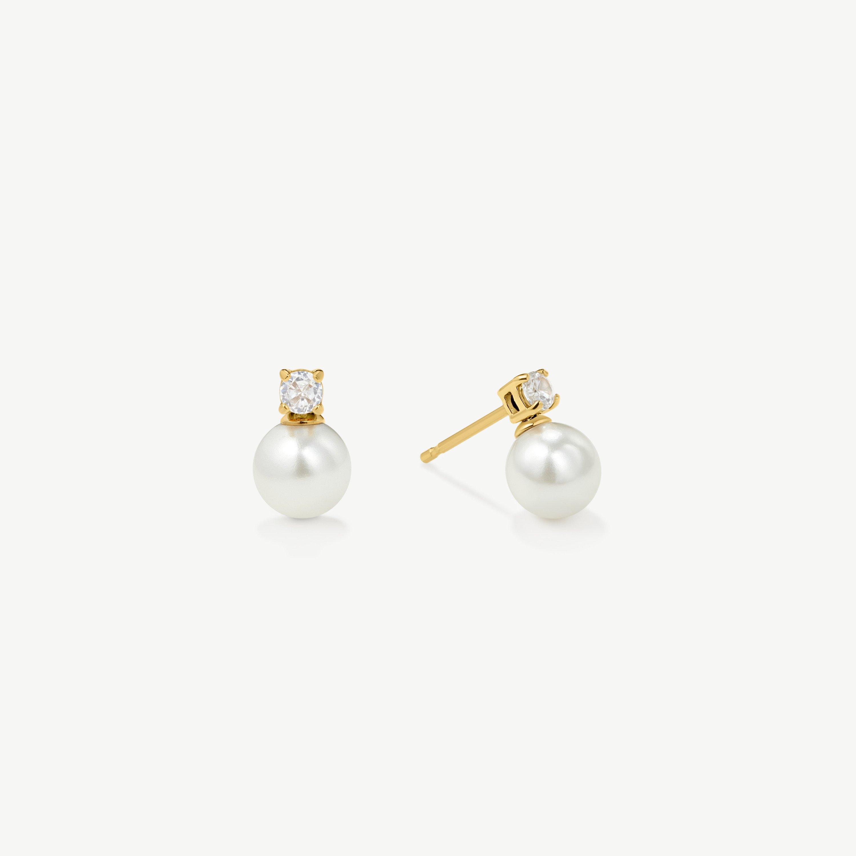 Gold - D.Louise - D.Louise Pearl Drop Earrings - 2