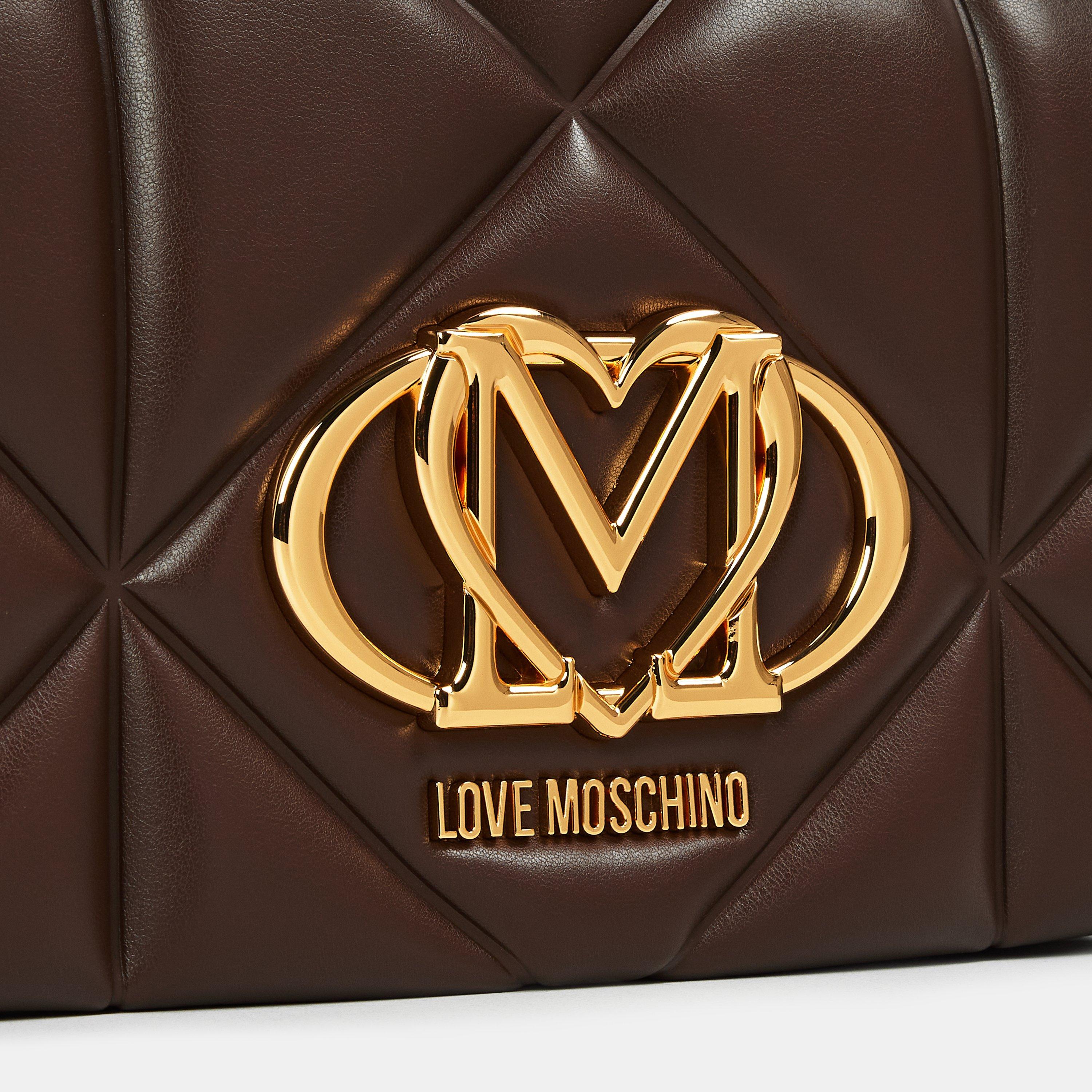 CHOCOLATE - Love Moschino - Women's LM Quilted Cross Body Bags - 3
