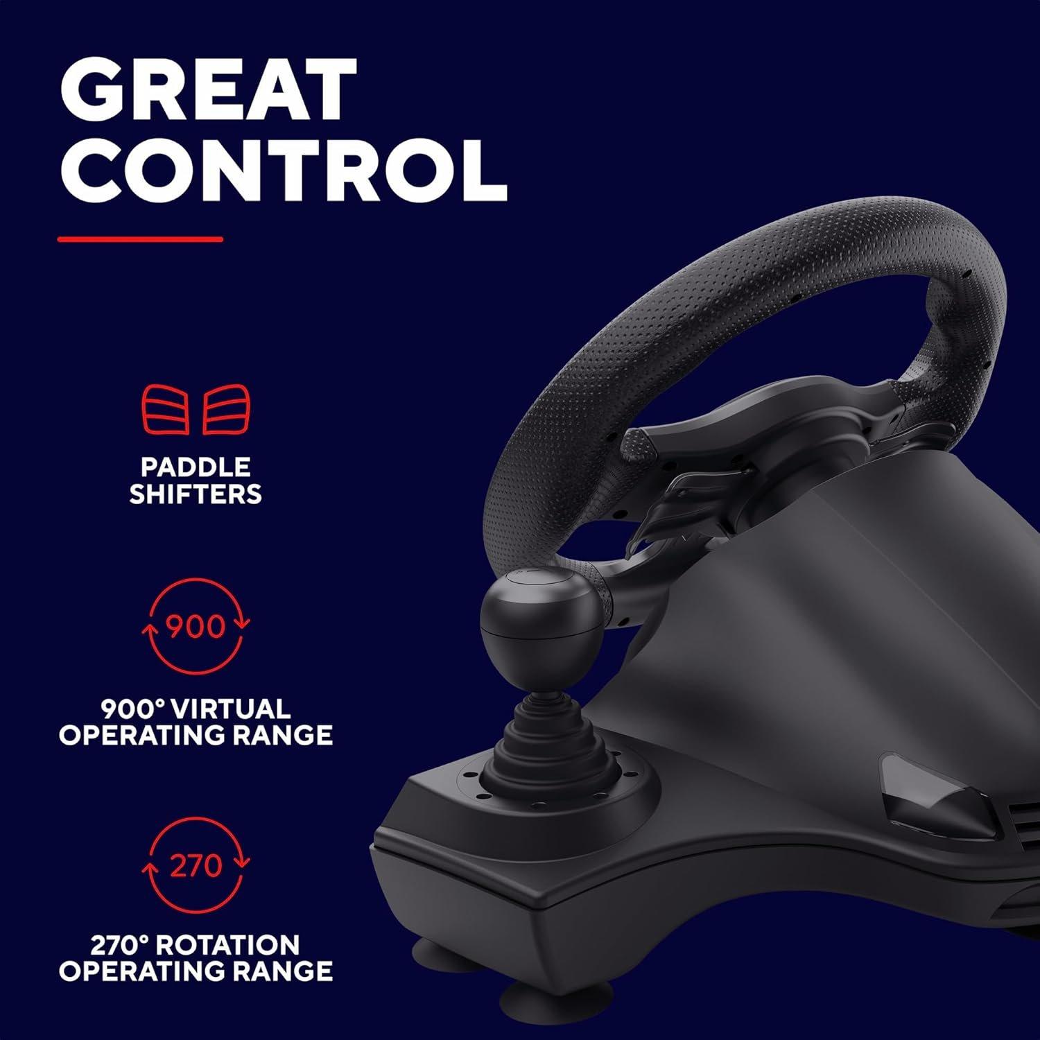 Black - Trust - GXT289 Movi Racing Wheel for PC - 5