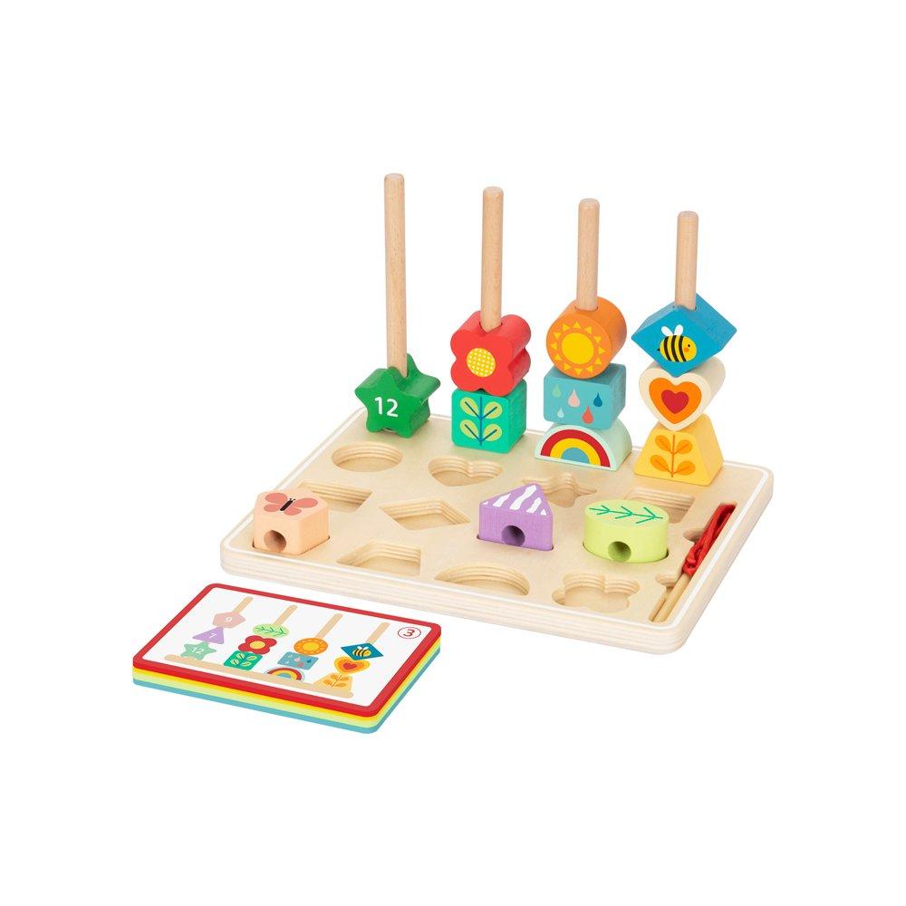Tooky Toy  Kids Wooden Beads Sequencing Toy Set - 
