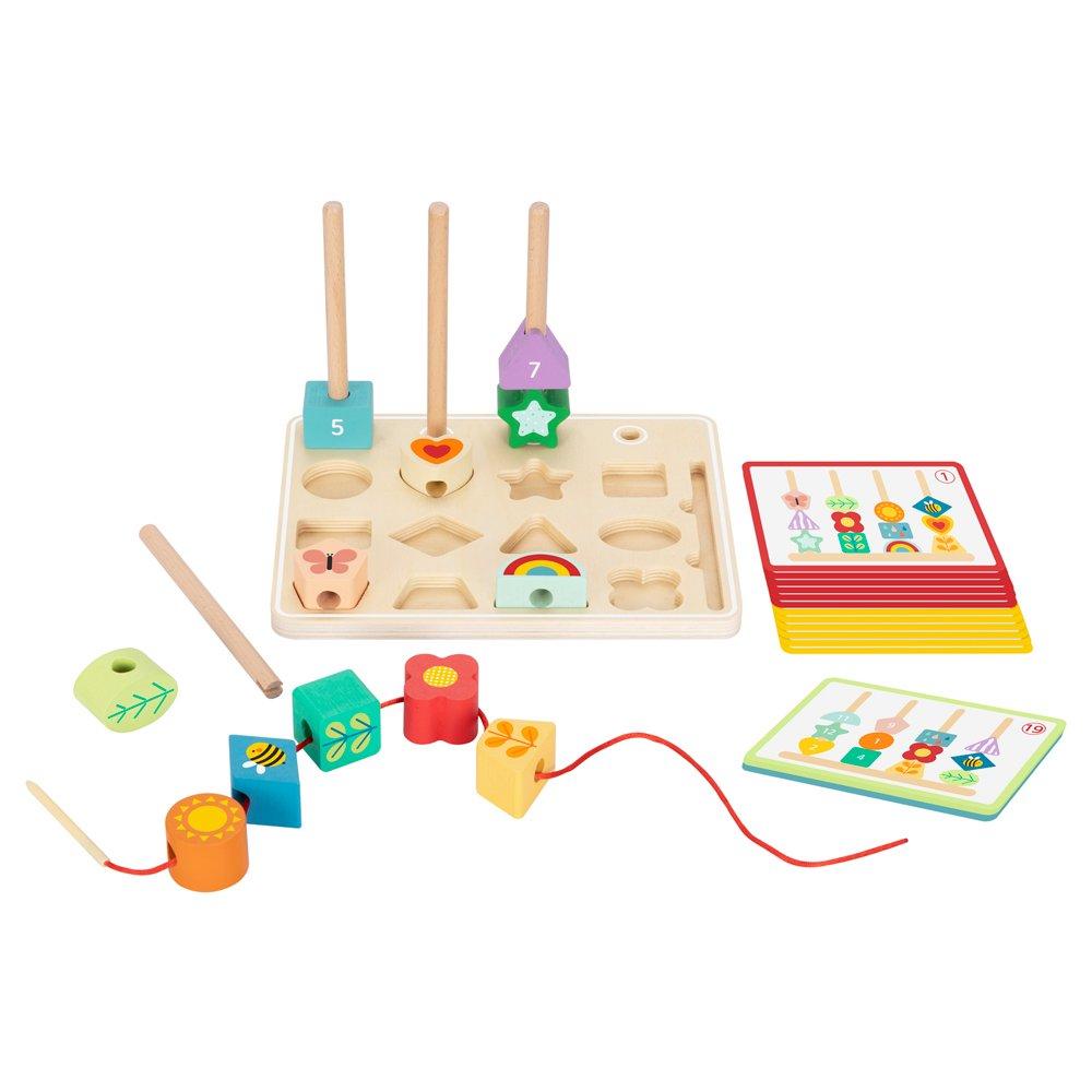 Multi - Tooky Toy - Wooden Beads Sequencing Toy Set - 4