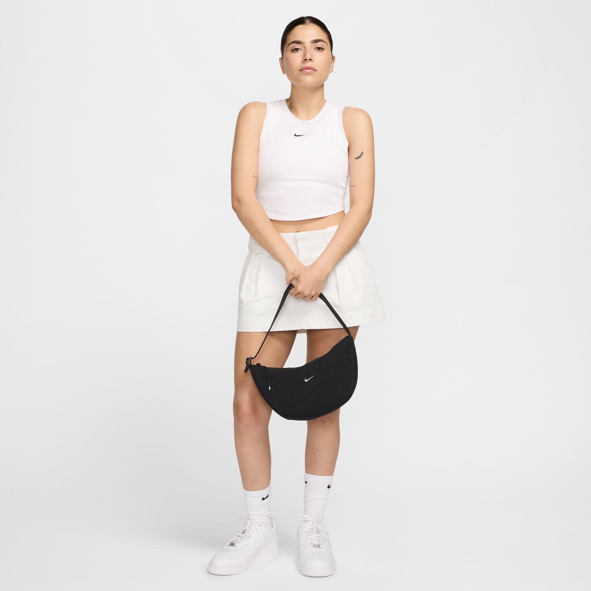 Blk/Matte Silv - Nike - Nike Aura Crescent Adults Crossbody Bag - 7