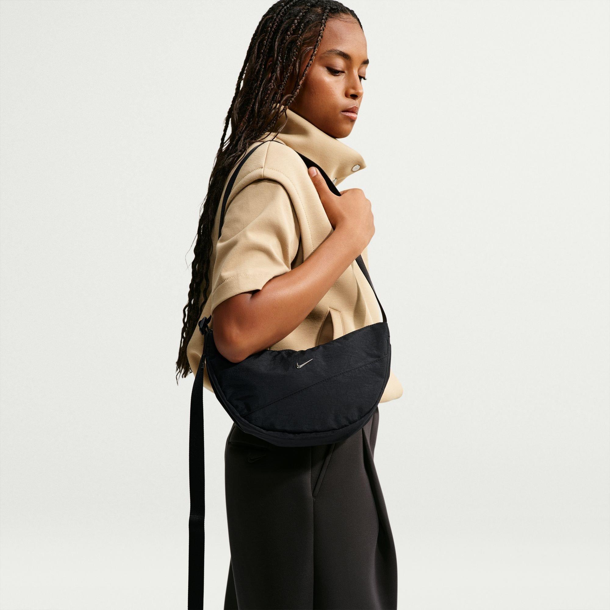 Black/Gunmetal - Nike - Aura Crescent Adults Crossbody Bag - 7