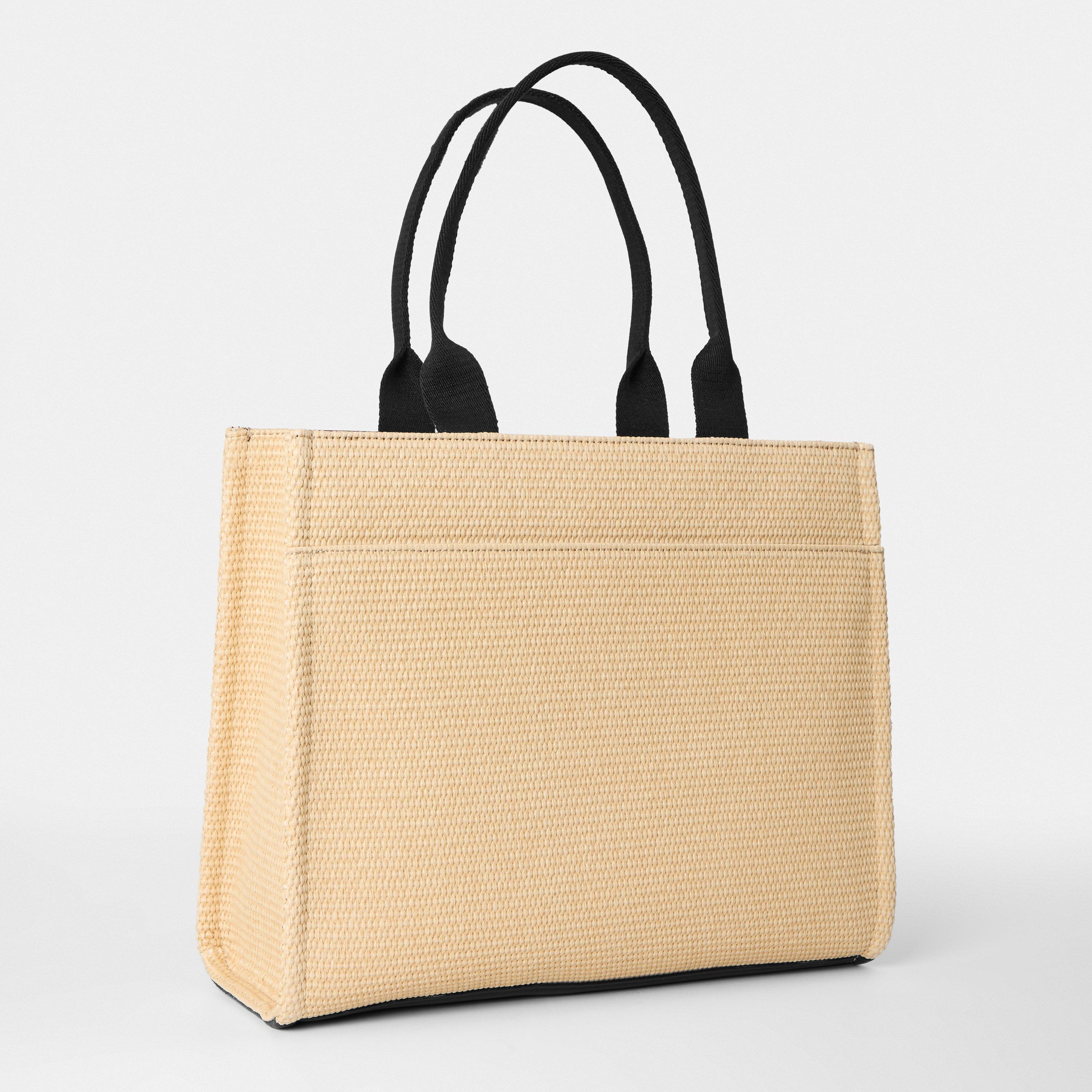 Biege - DKNY - Women's Logo Straw Bag - 2